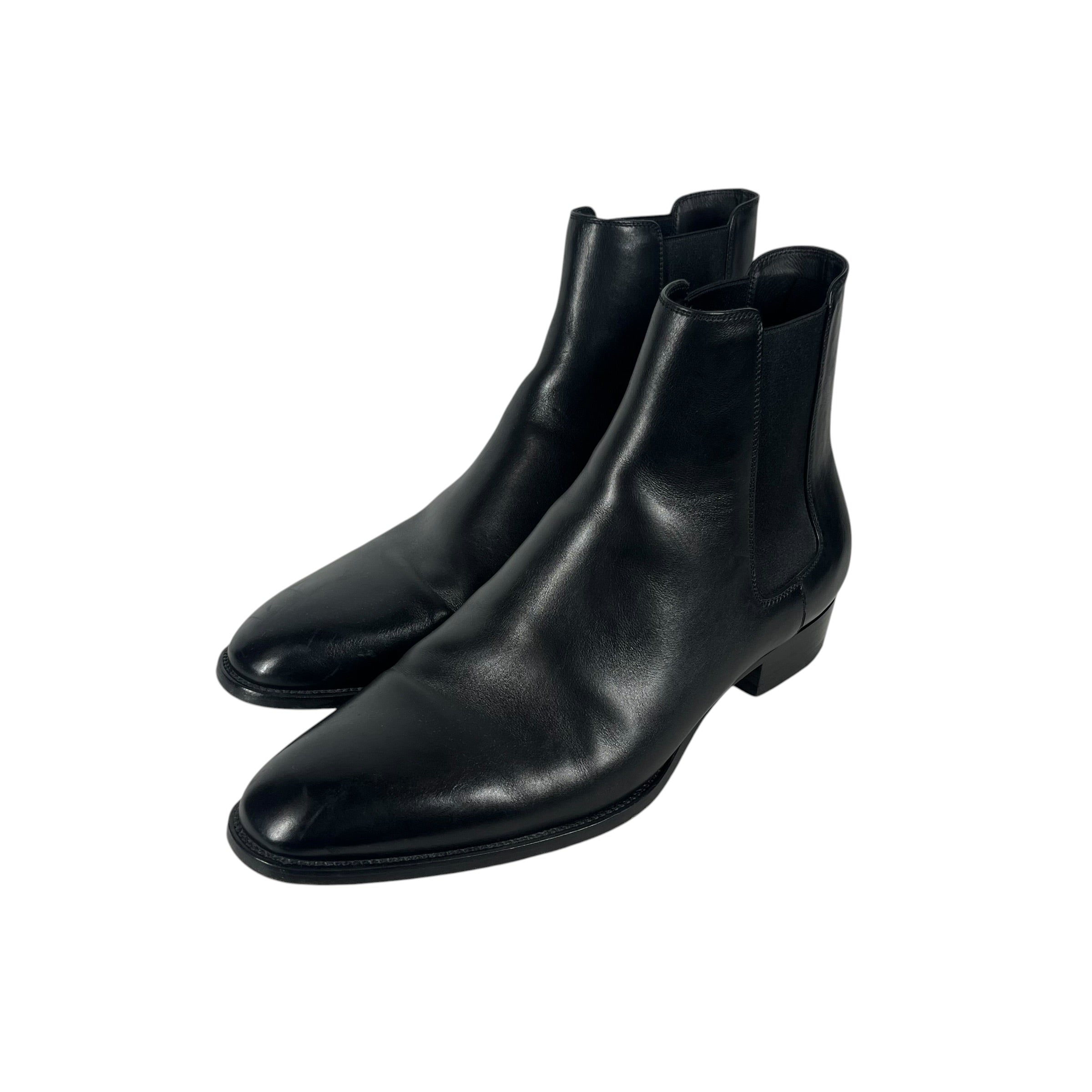SAINT LAURENT/Pull-On Boots/EU 43/Leather/BLK/WYATT CHELSEA BOOTS view 1