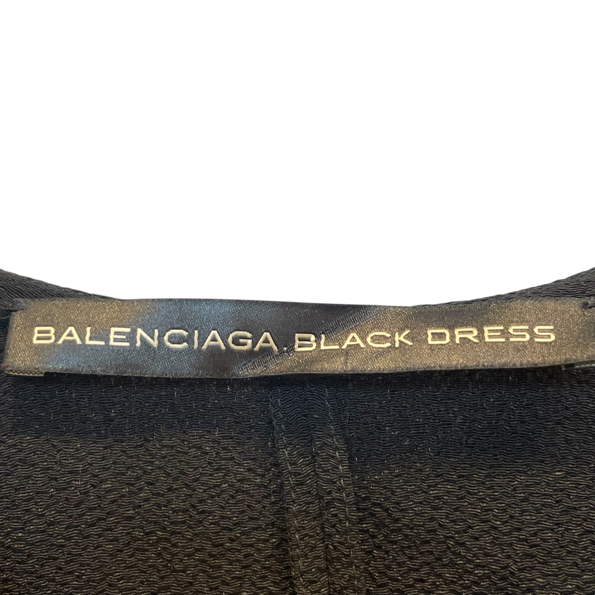 BALENCIAGA/LS Dress/38/Polyester/BLK/ruffle view 4