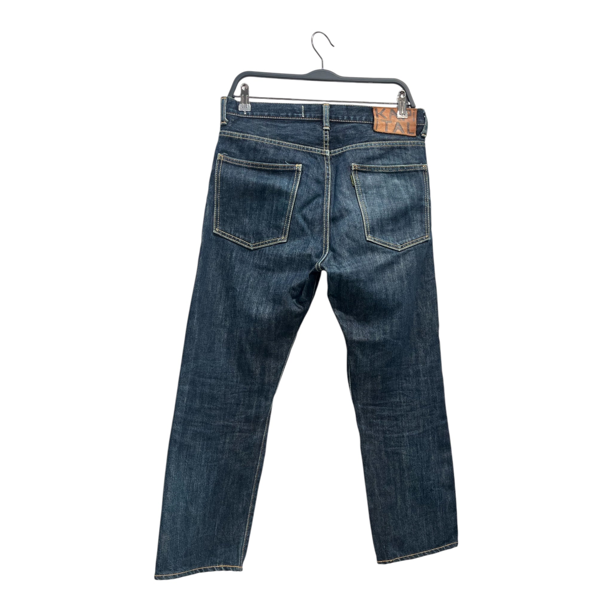 KAPITAL/Pants/32/Cotton/BLU/selvedge view 2