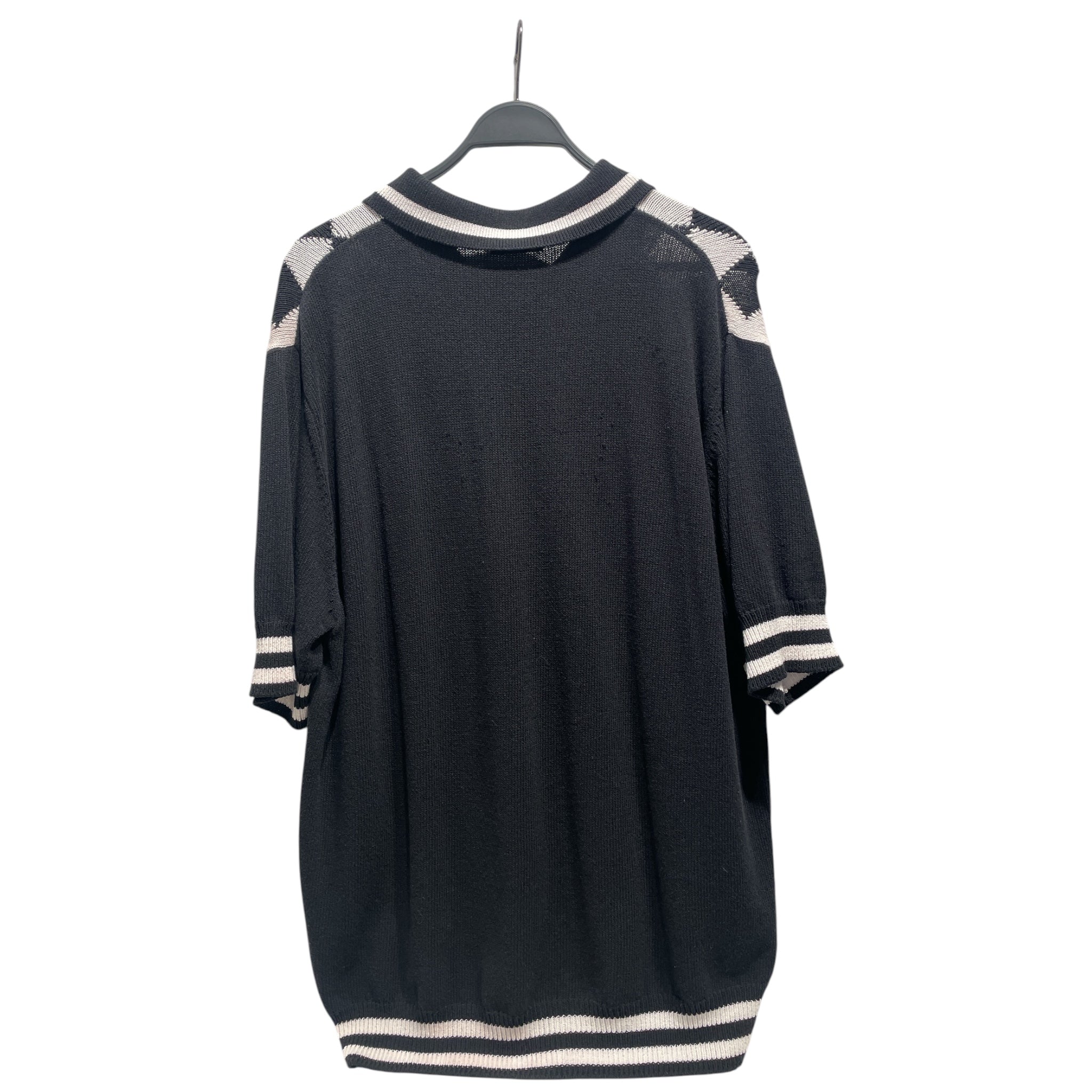BALMAIN/Polo Shirt/XXL/Cotton/BLK/All Over Print/Arglye Knit Polo view 2