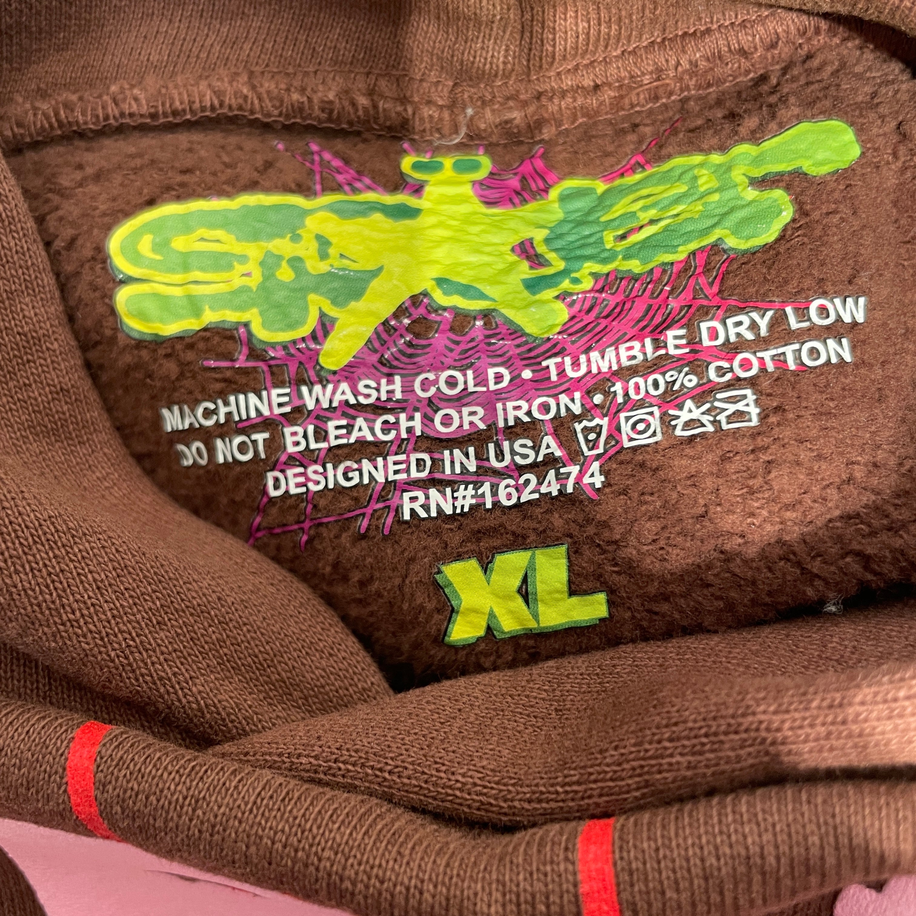 Sp5der/Hoodie/XL/Graphic/Cotton/BRW/classic logo view 3