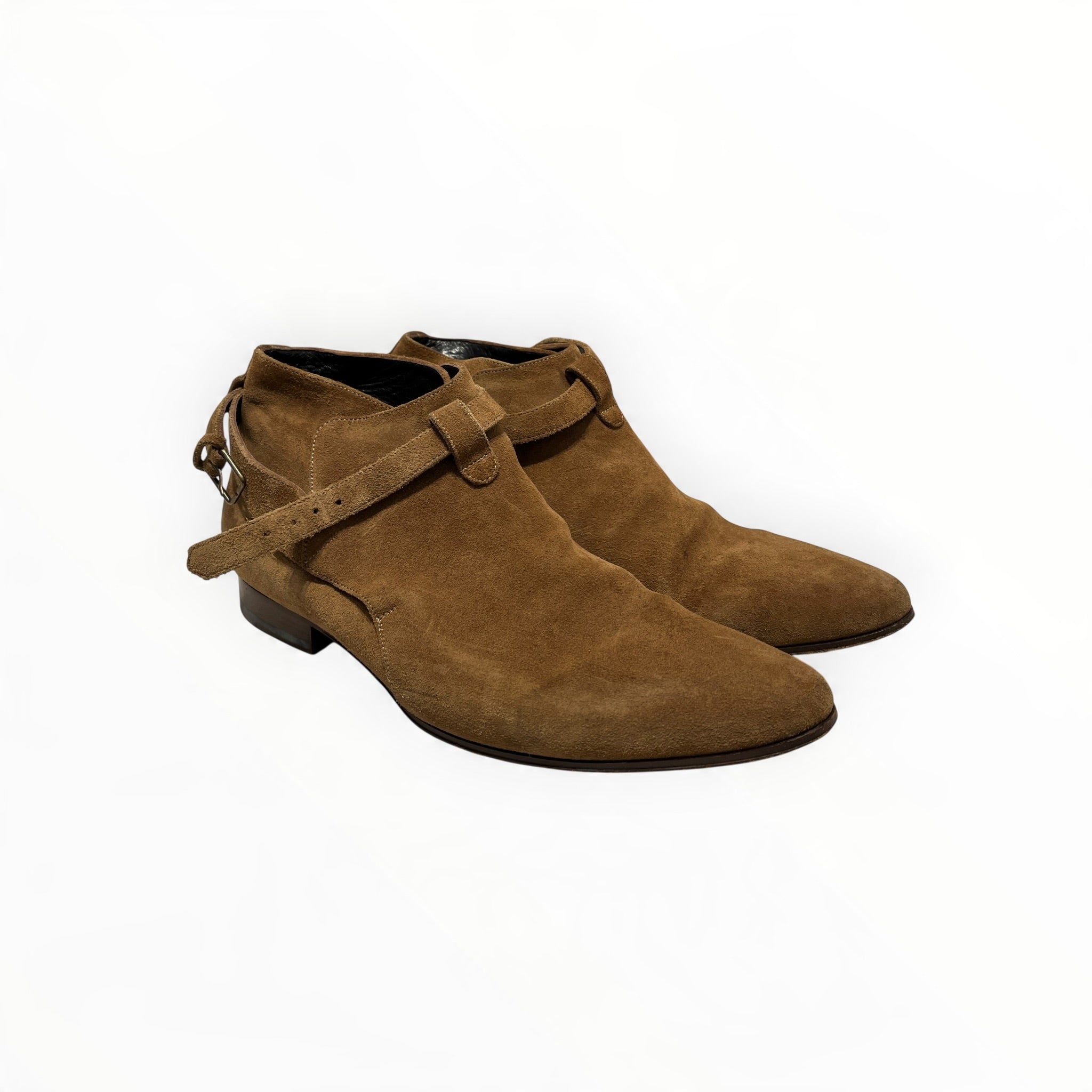 YVES SAINT LAURENT/Boots/US 8/Leather/BRW/LOW BUCKLE view 1