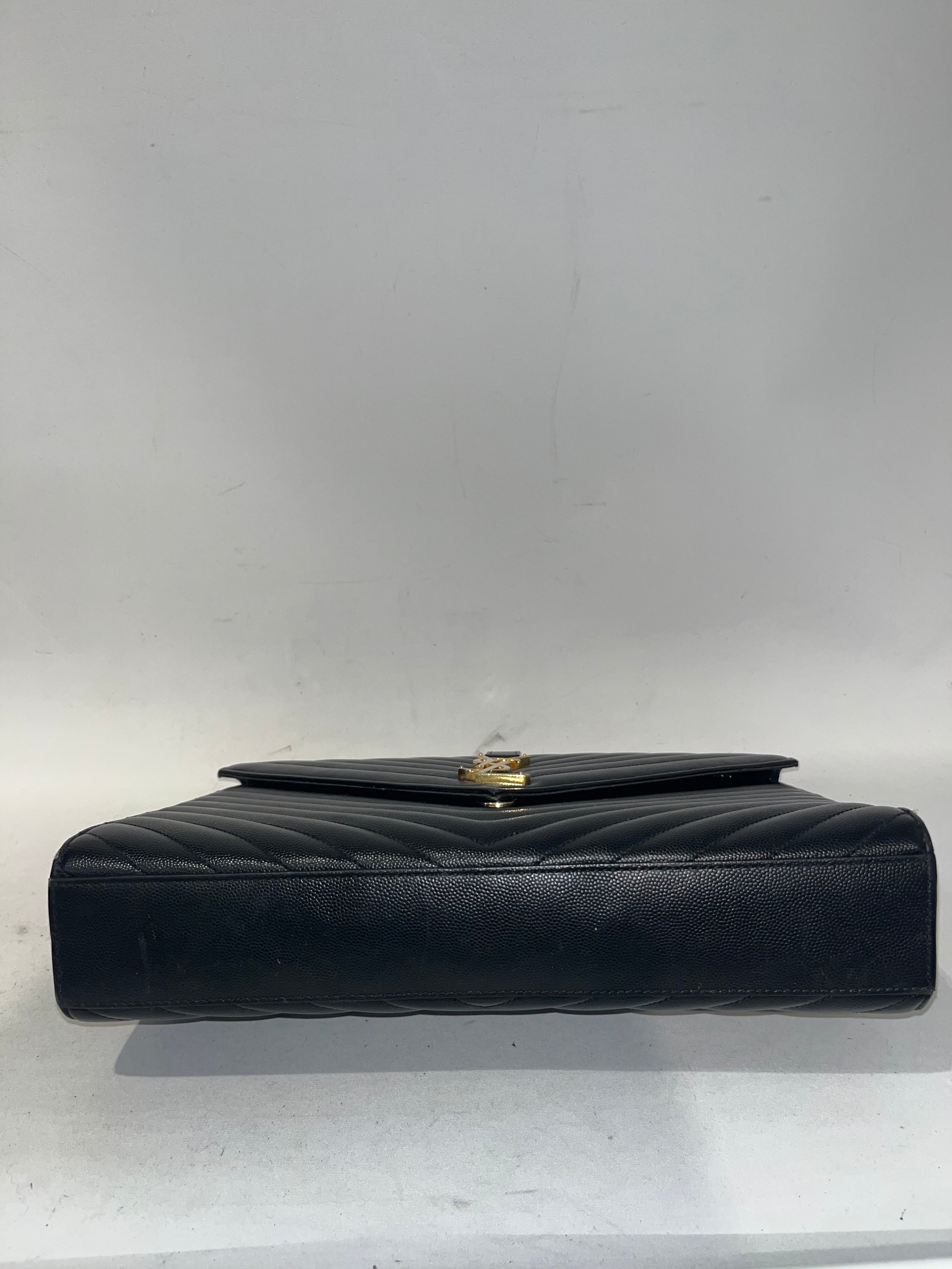 YVES SAINT LAURENT/Cross Body Bag/Leather/BLK/ARS4871980118 chevron bag view 3
