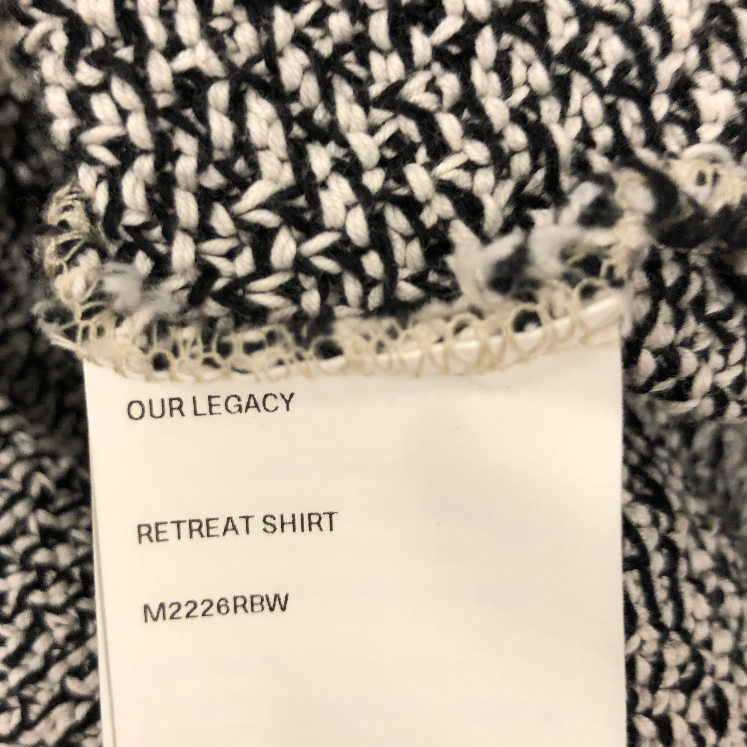 OUR LEGACY/LS Shirt/50/Cotton/WHT/RETREAT SHIRT / B&W KNIT view 4