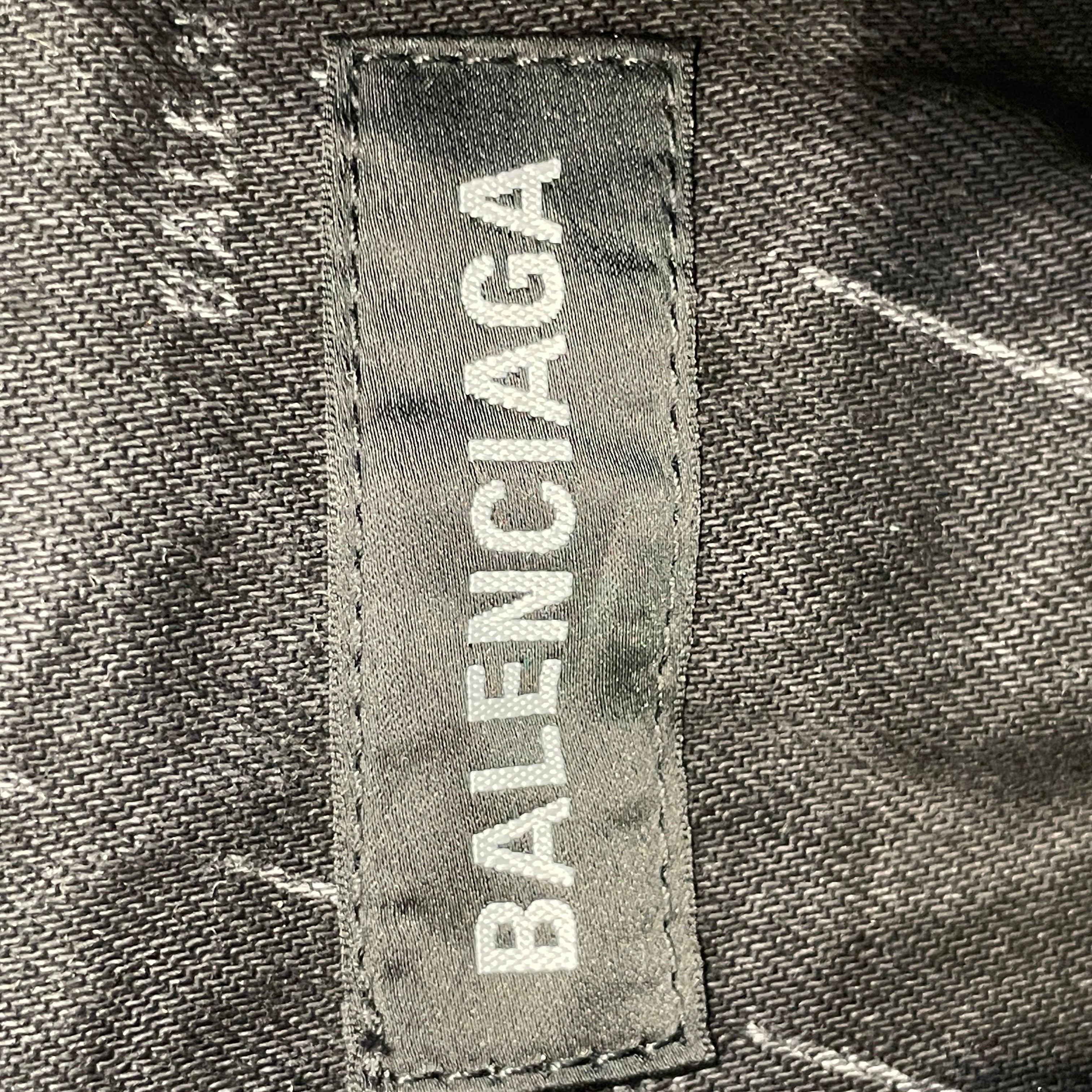 BALENCIAGA/Trench Coat/46/Denim/BLK/All Over Print/ALLOVER LOGO view 3