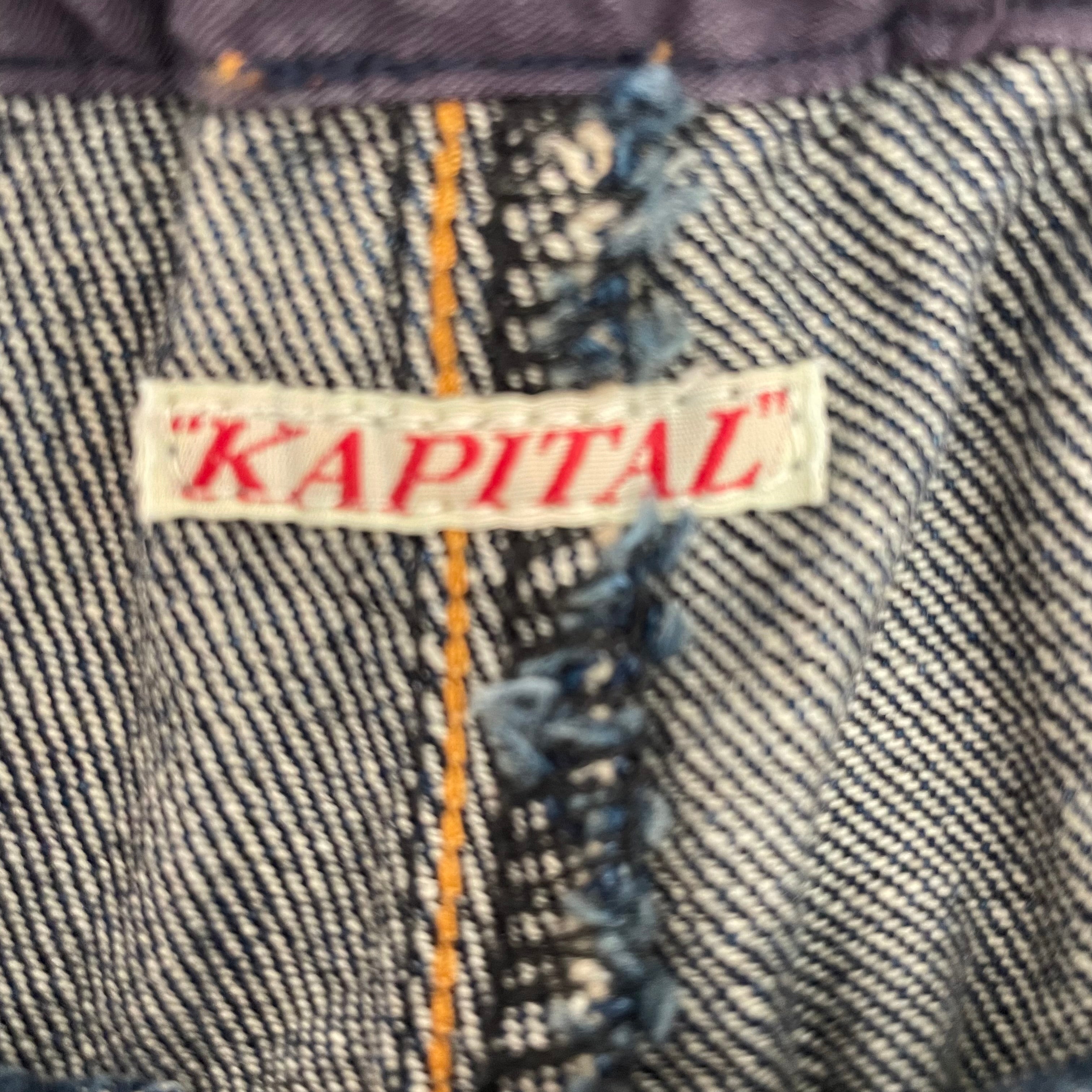 KAPITAL/Pants/S/Denim/NVY/buckle belt/yellow stitch view 3