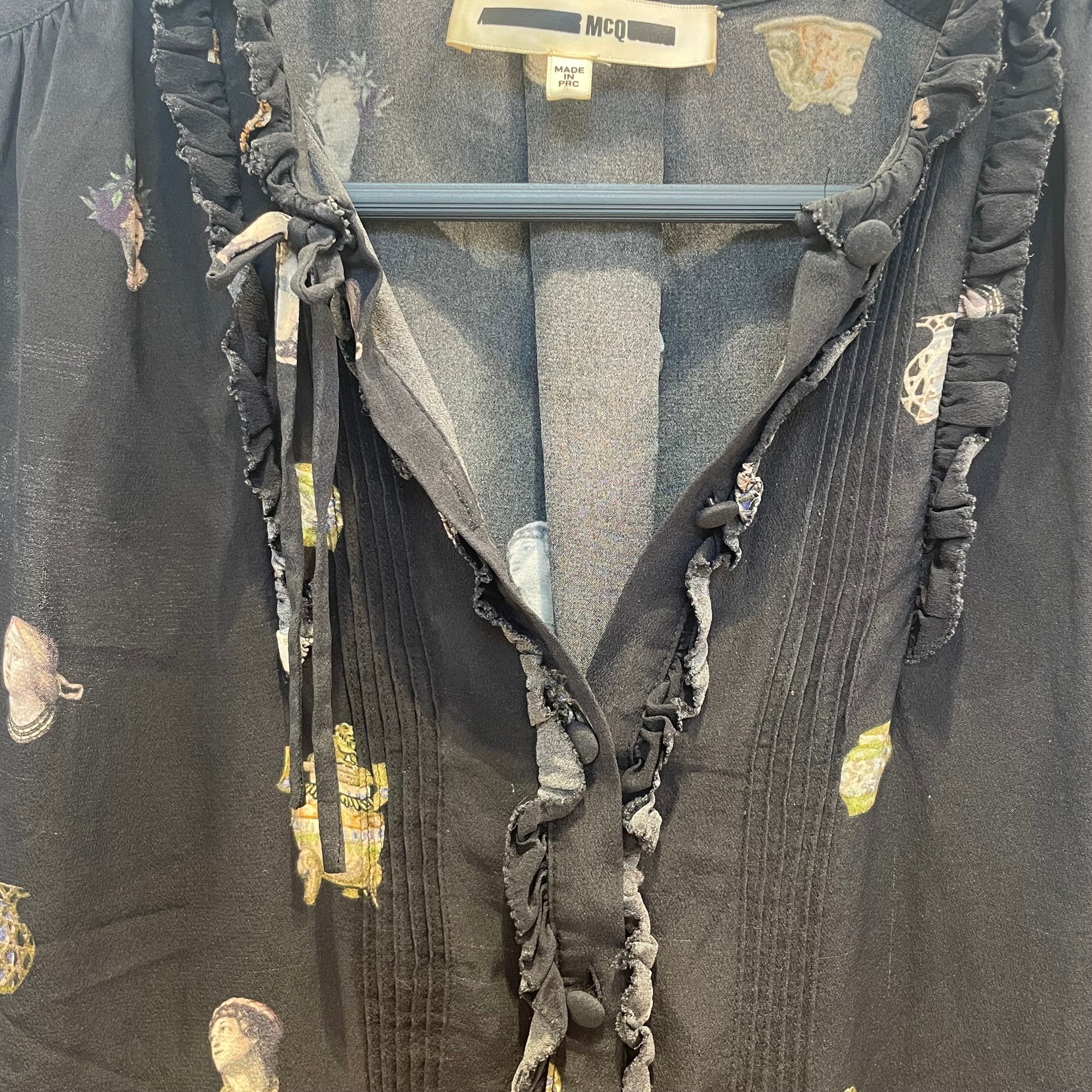 McQ Alexander McQueen/Dress/38/All Over Print/Silk/BLK/roman vase view 3