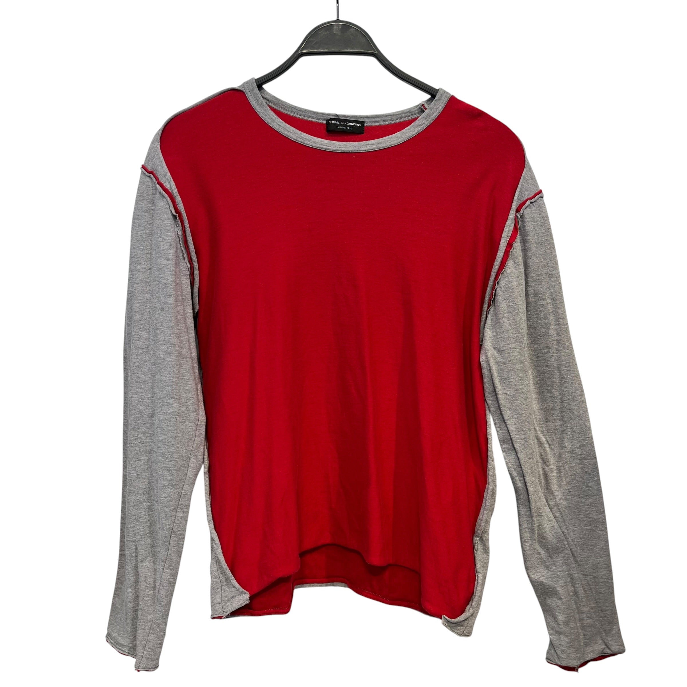 COMME des GARCONS HOMME PLUS/LS T-Shirt/Cotton/RED/AW11 1/1 hybrid longsleeve view 1