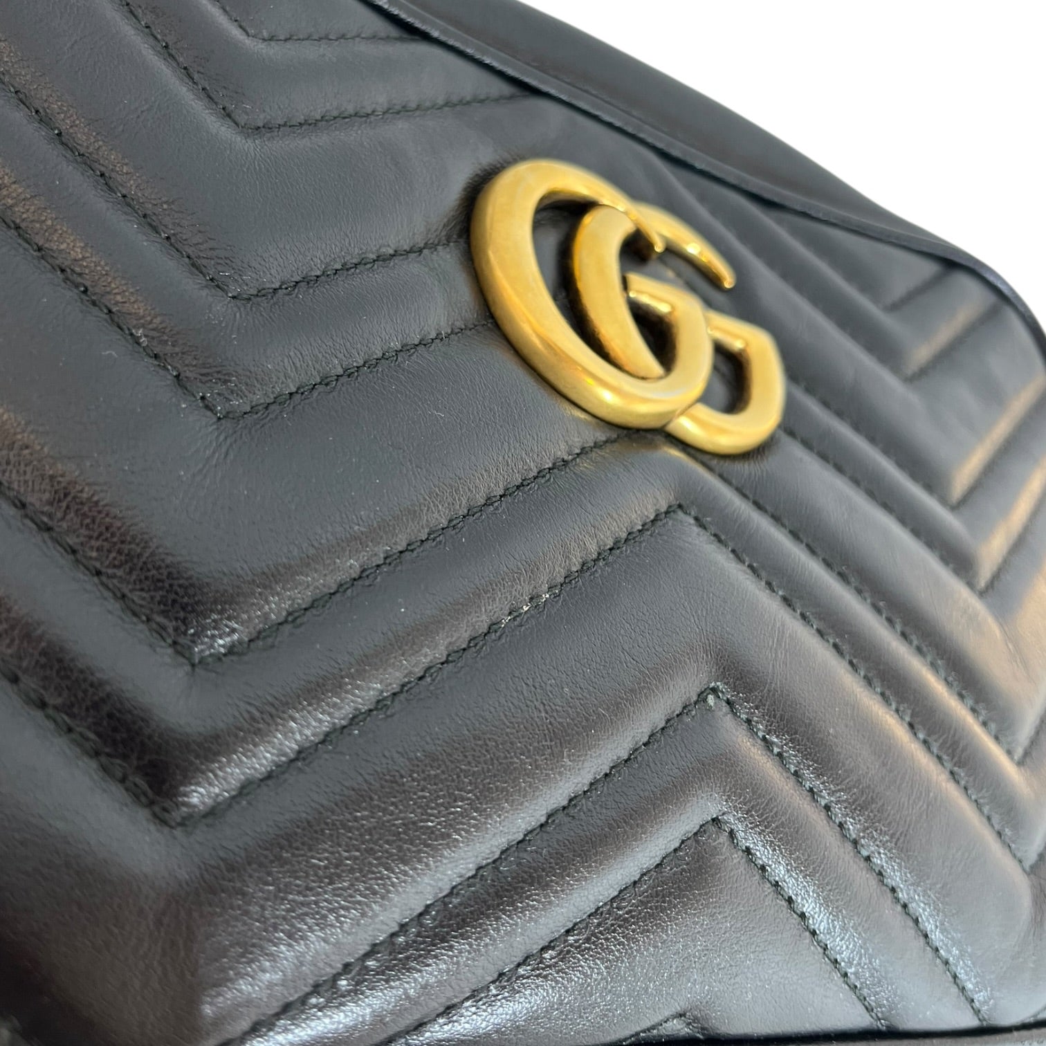 GUCCI/Cross Body Bag/Leather/BLK/MARMOT GG Logo view 7