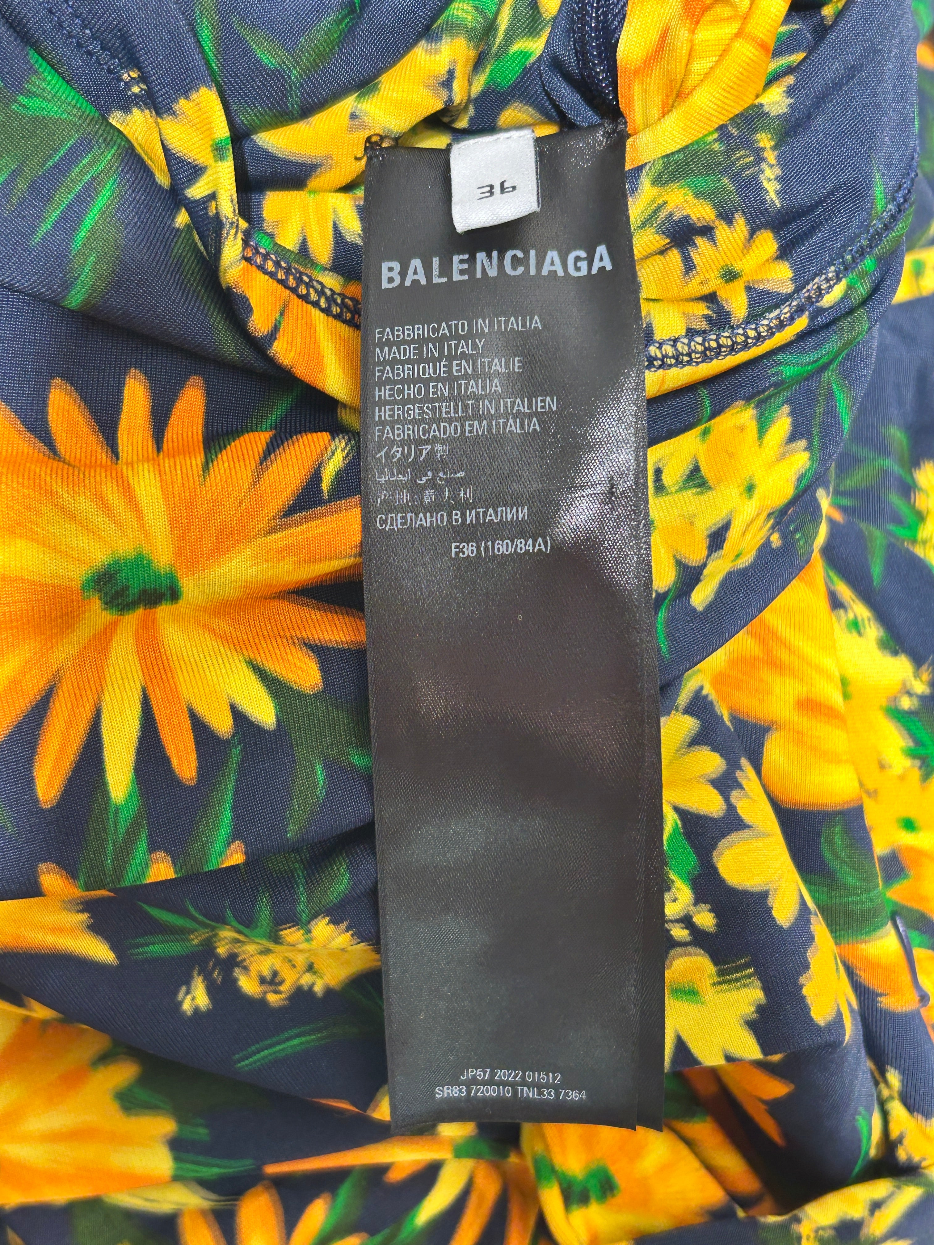 BALENCIAGA/LS Dress/36/Floral Pattern/Polyester/MLT/ view 4