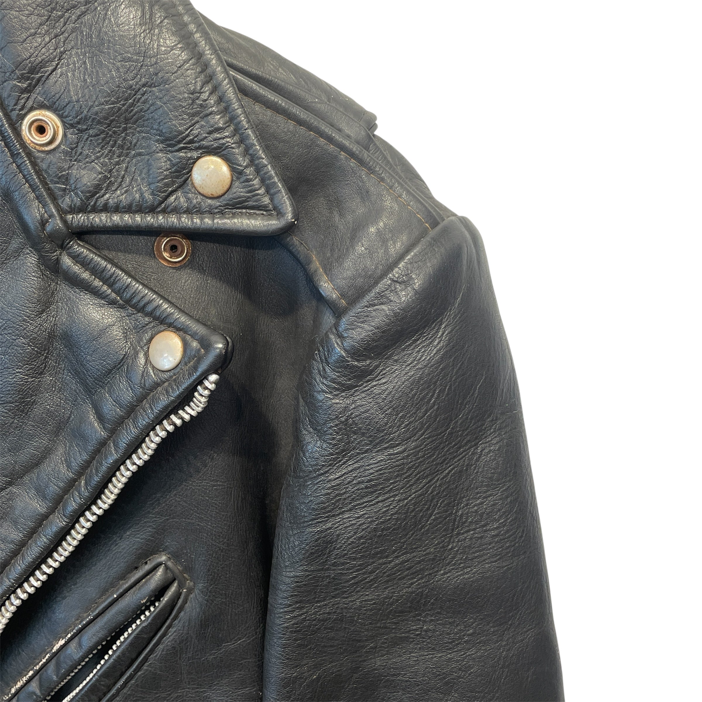 Vintage/Leather Jkt/Leather/BLK/60s SERVAL ZIPPER LEATHER JKT view 3