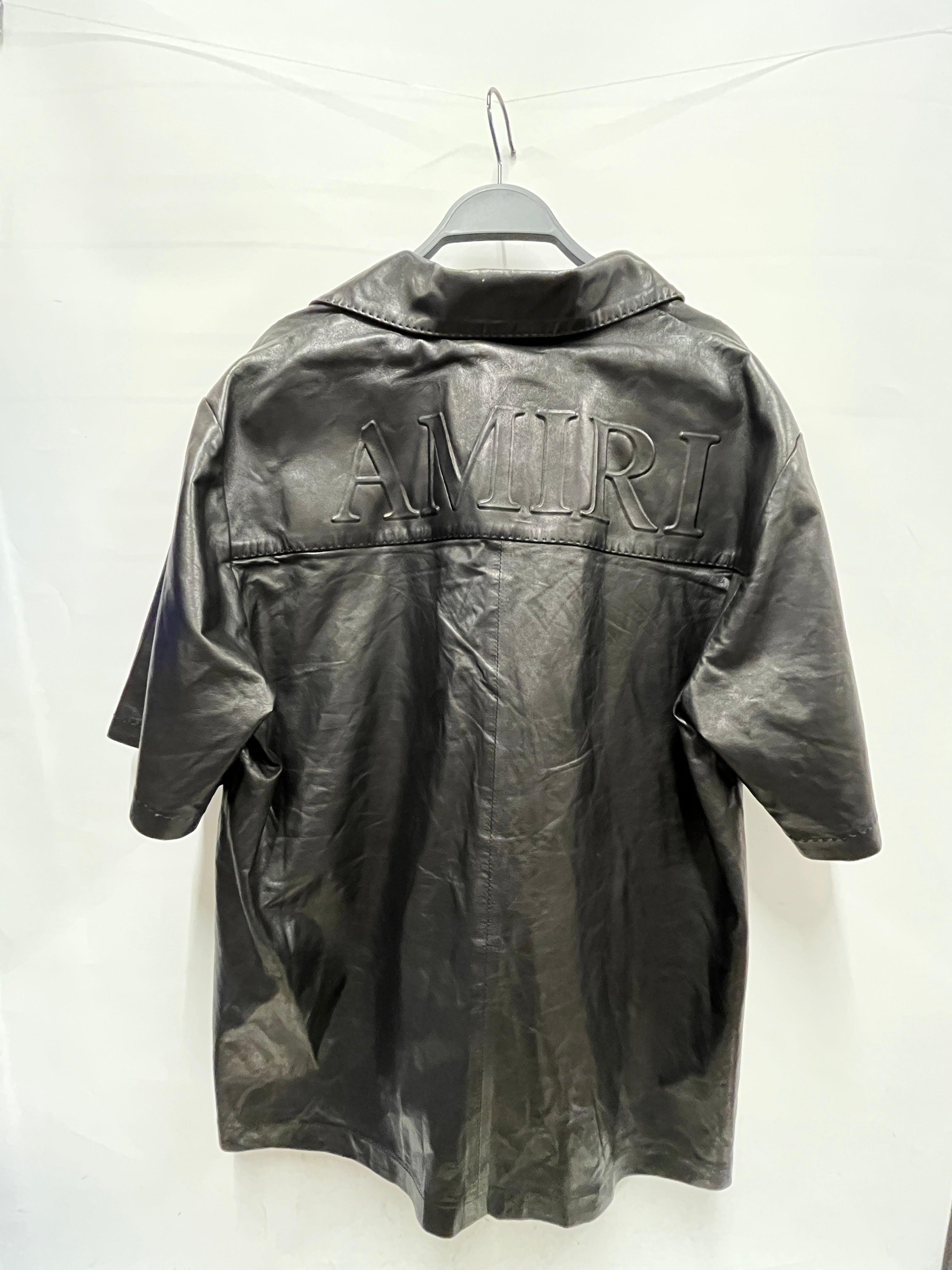 AMIRI/Polo Shirt/48/Leather/BLK/Open Coller/BUTTON UP view 2