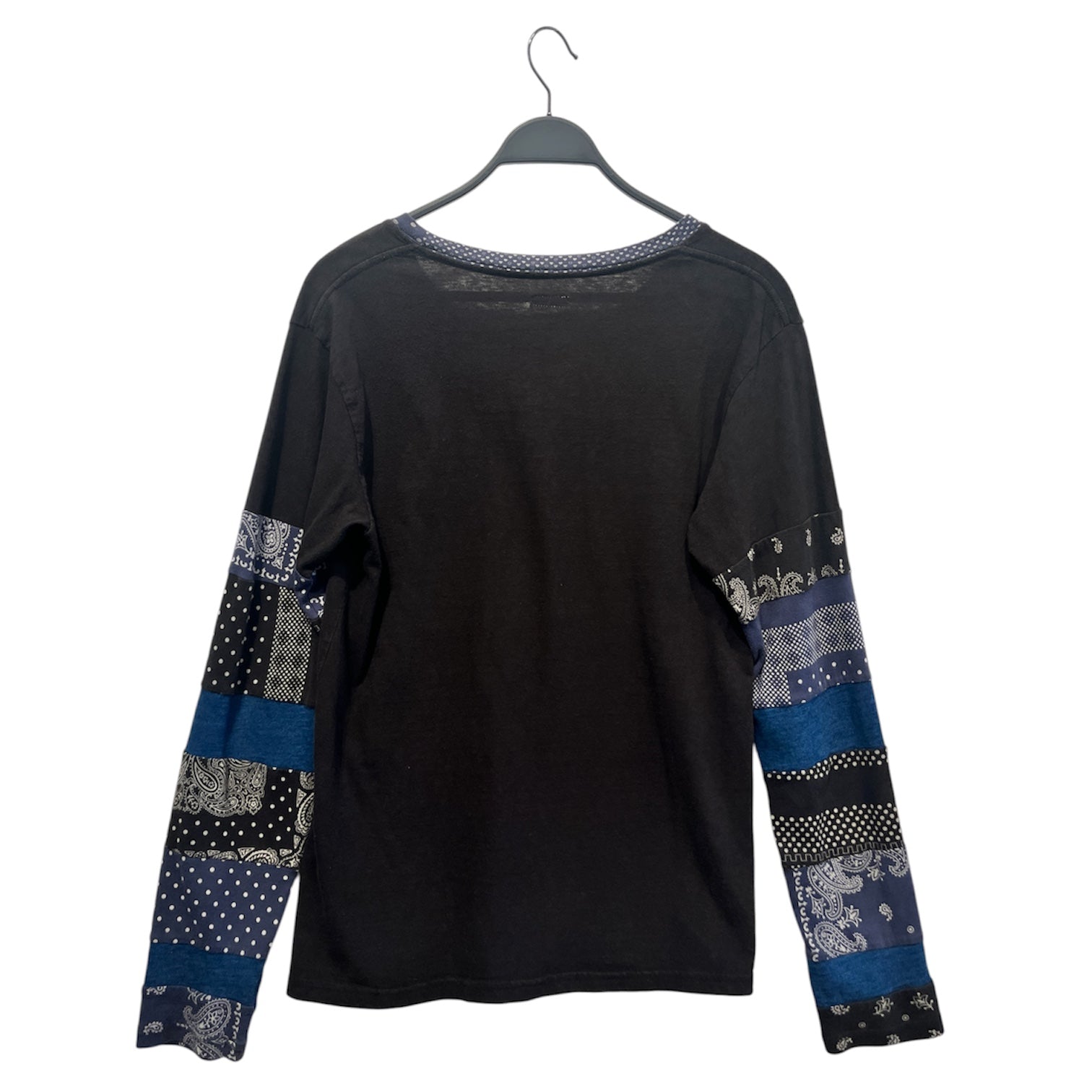 KAPITAL/LS T-Shirt/L/Cotton/BLK/High Neck/All Over Print/Black/ Blue Bandanna LS view 2