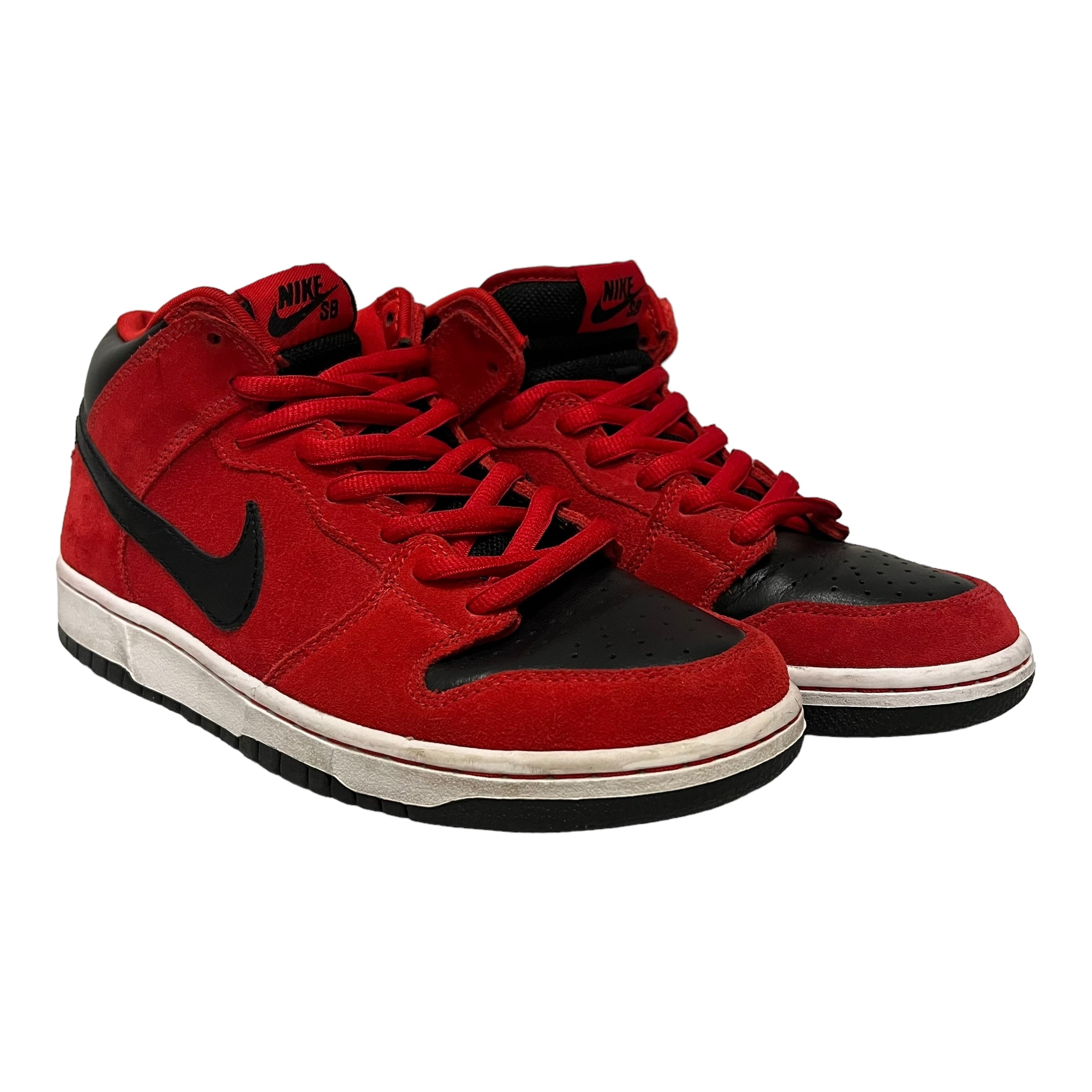 NIKE SB/Low-Sneakers/US 7.5/Leather/RED/Sports red black view 1