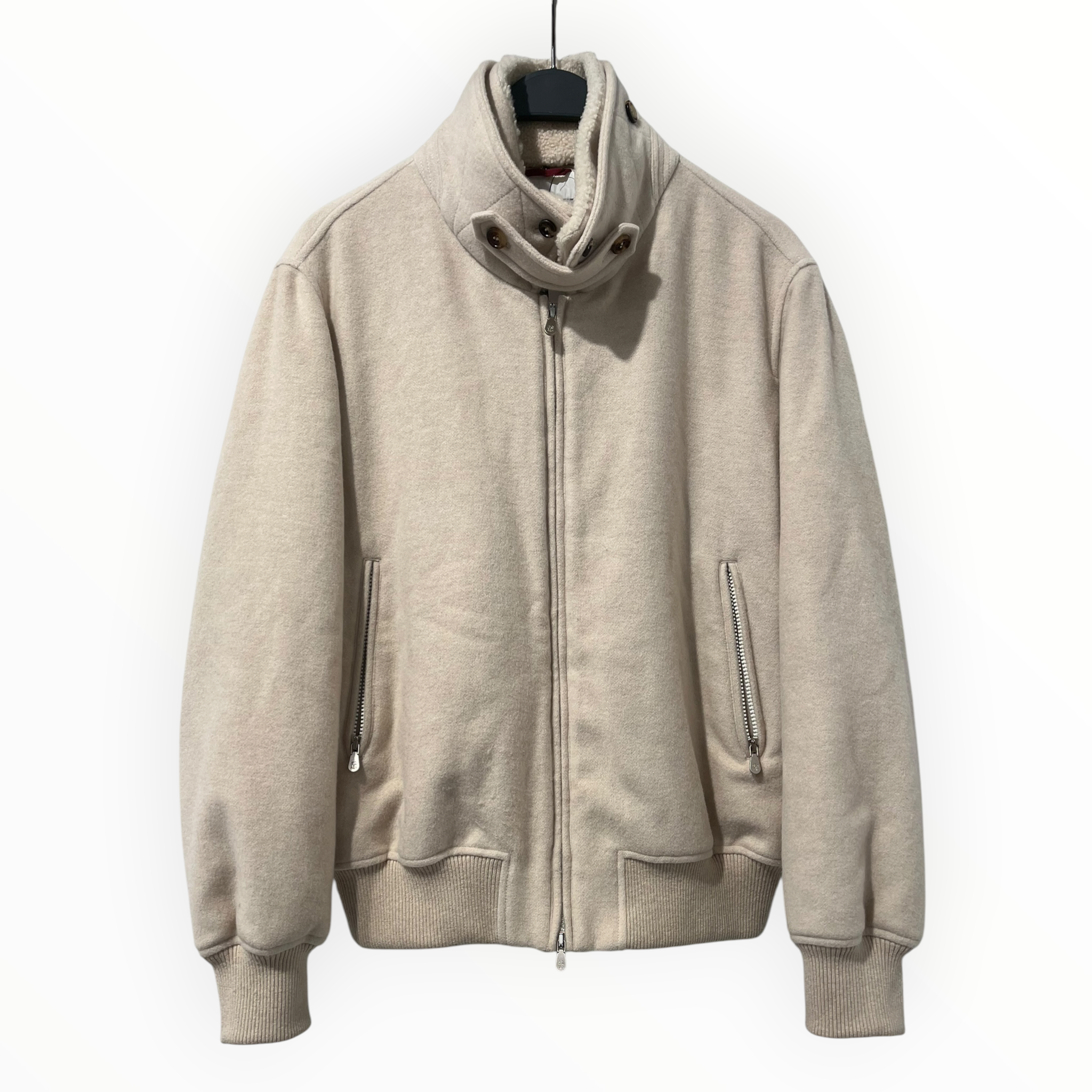 BRUNELLO CUCINELLI/Jacket/50/Cashmere/CRM/CASHMERE BOMBER JKT FUR COLLAR view 1