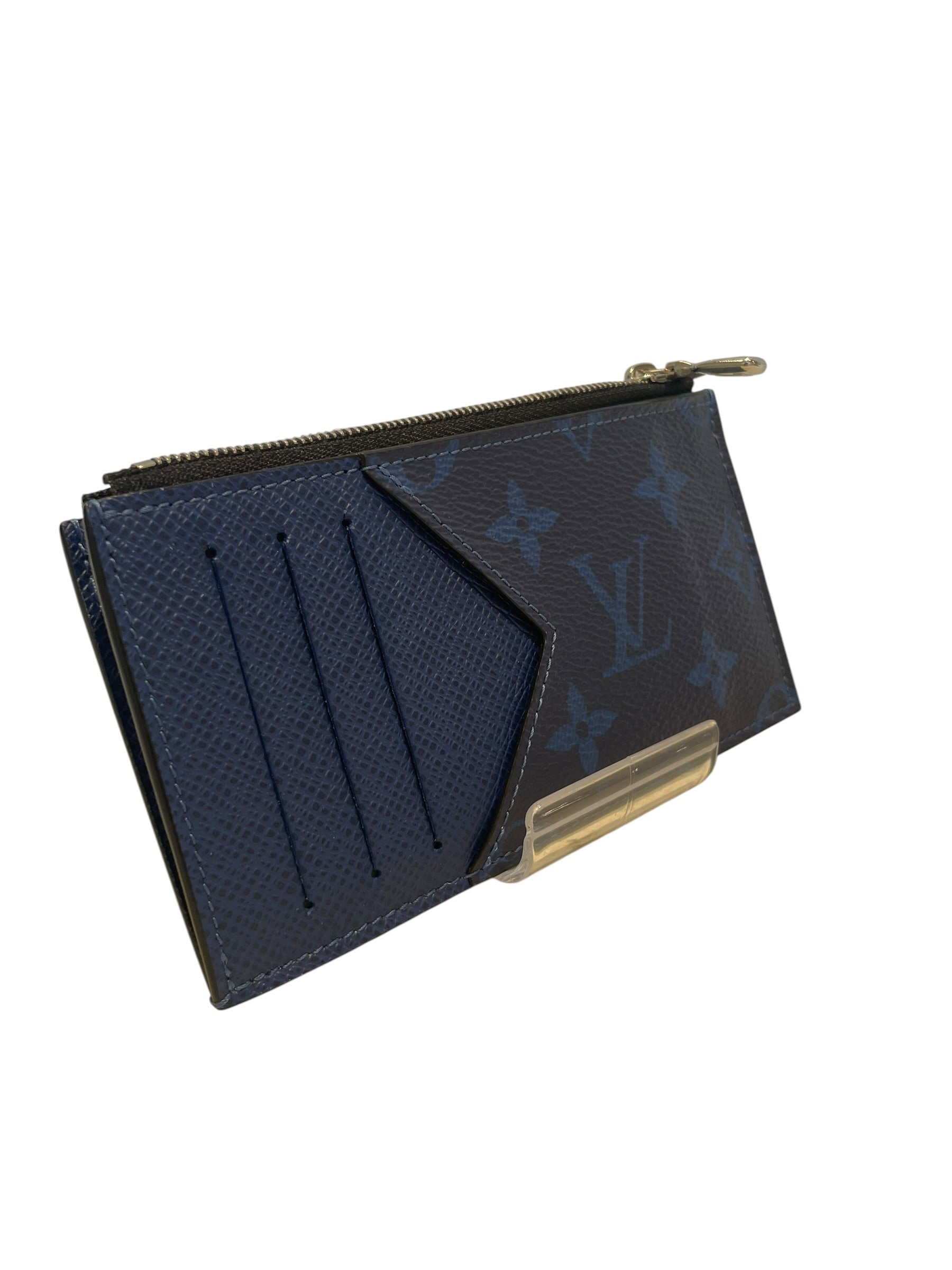 LOUIS VUITTON/Wallet/Monogram/Leather/NVY/M's/card/coin wallet/zipper view 2