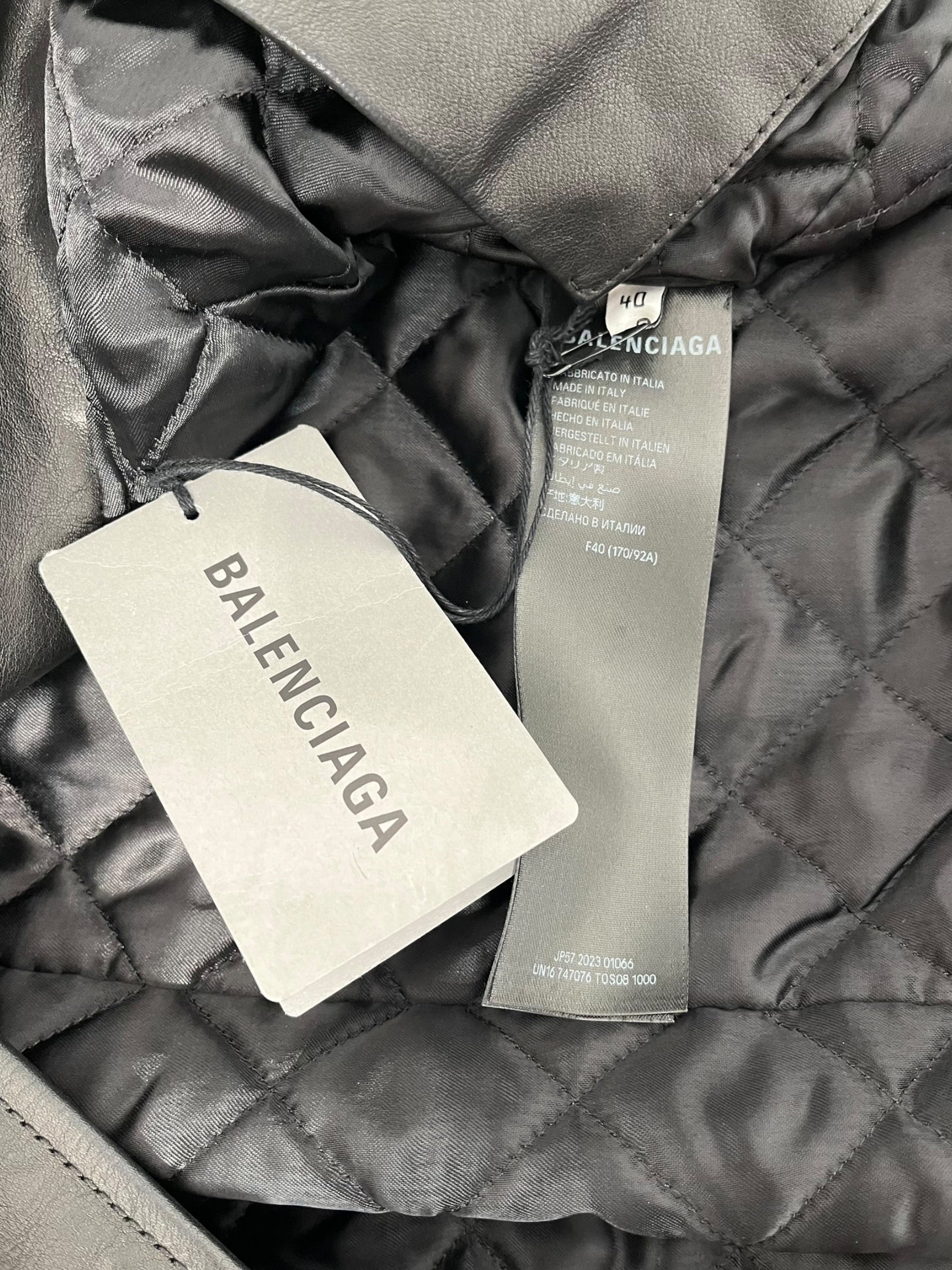 BALENCIAGA/Leather Jkt/40/Leather/BLK/JP57 2023 01066 view 5