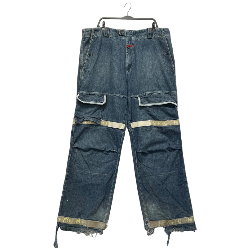 MARITHE FRANCOIS GIRBAUD/Cargo Pants/42/Denim/NVY/Shuttle MFG Logo Tape Strap