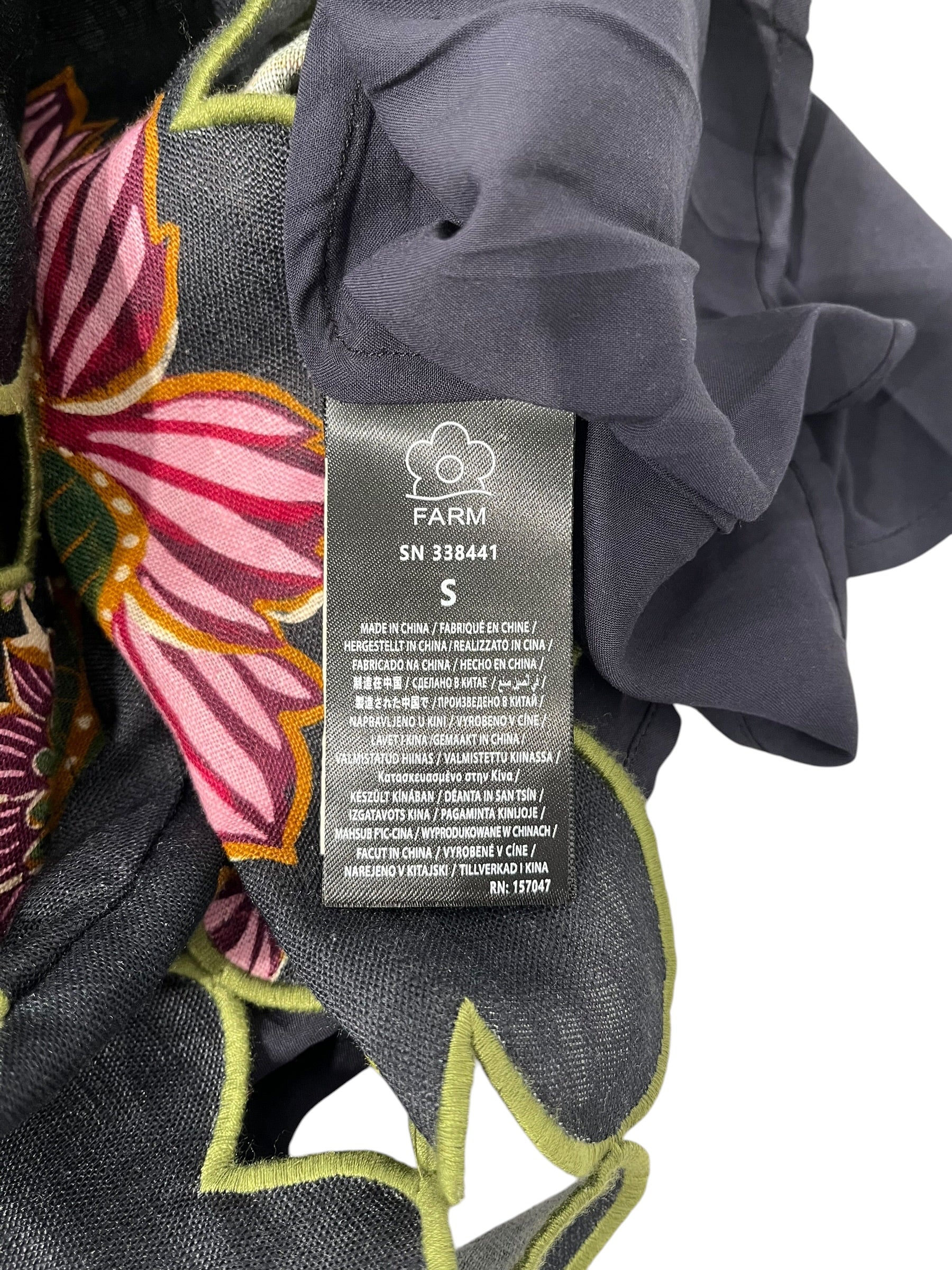 FARM Rio/Dress/S/Floral Pattern/Linen/BLK/LINEN RAVENALA DRESS view 6