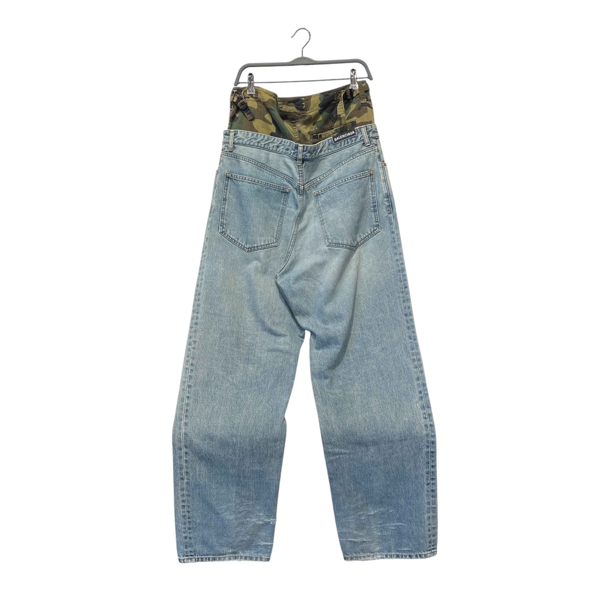 BALENCIAGA/Pants/S/Denim/BLU/CAMO DOUBLE WAIST view 5