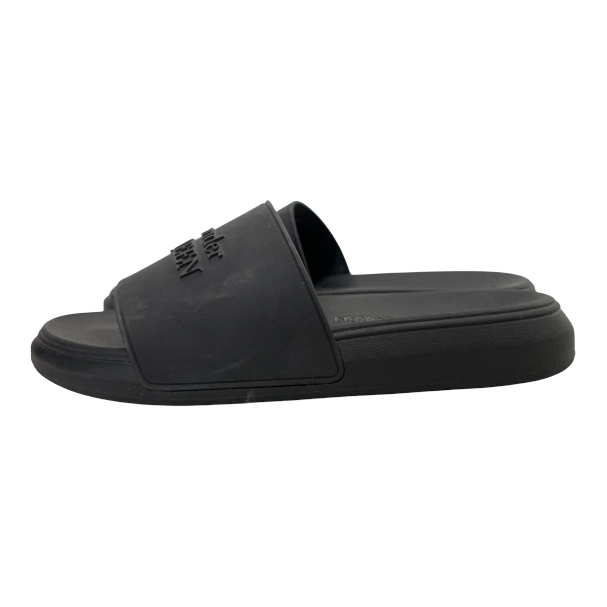 Alexander McQueen/Sandals/EU 43/BLK/RUBBER LOGO SLIDES view 6