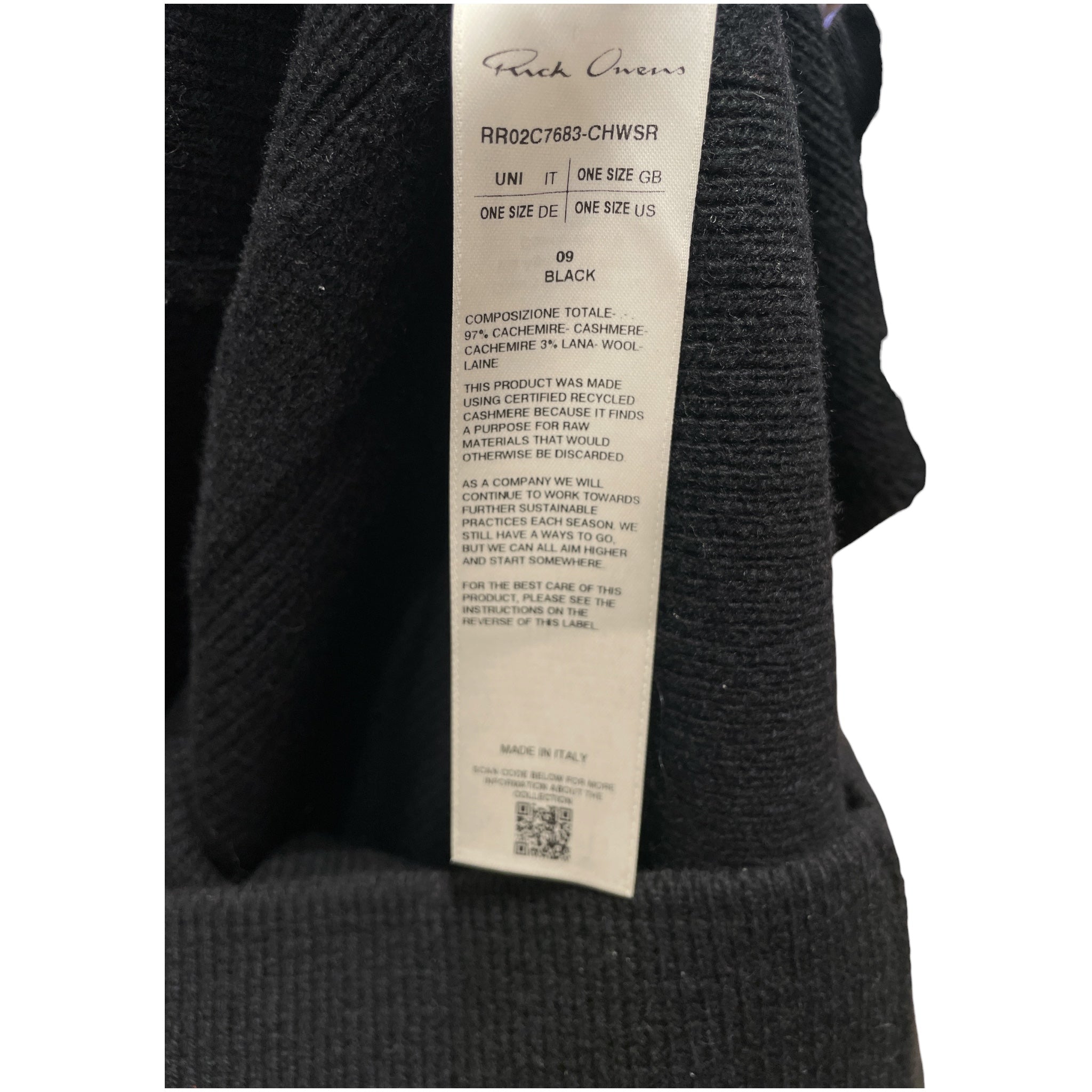 Rick Owens/Tops/Cashmere/BLK/luxor fw23 view 4