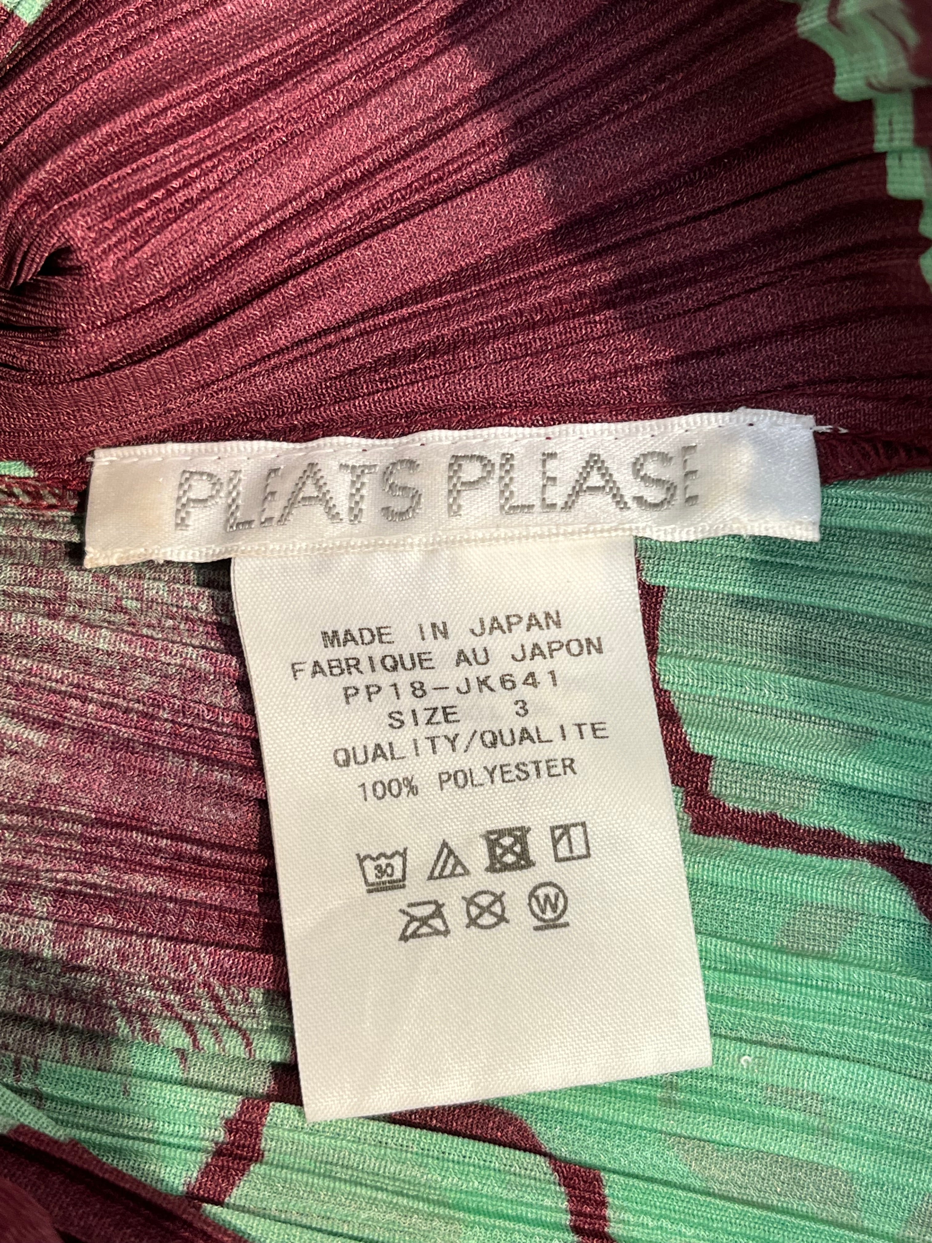 PLEATS PLEASE ISSEY MIYAKE/LS Blouse/3/Floral Pattern/Polyester/GRN/plum/grn view 4