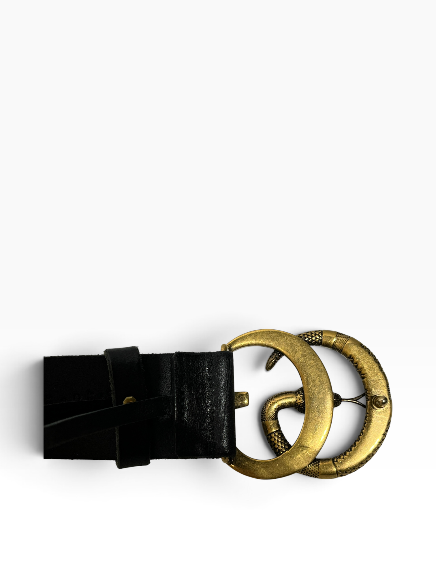 GUCCI/Belt/Leather/BLK/M's/SNAKE GG view 4