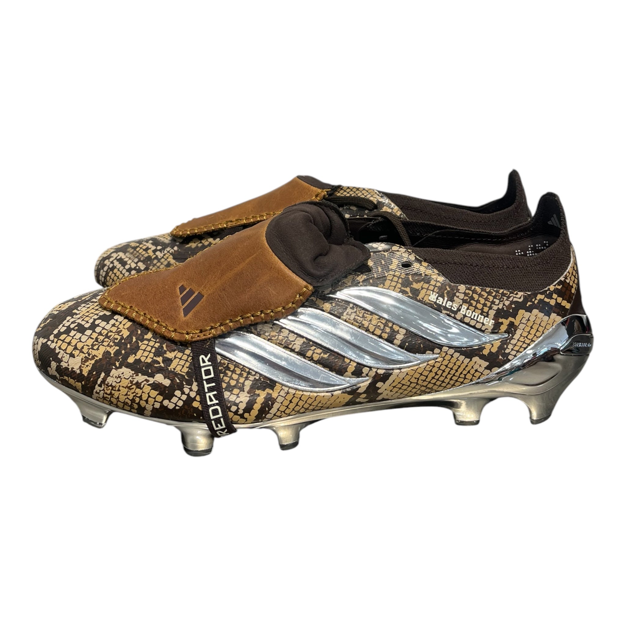 WALES BONNER/Low-Sneakers/US 9.5/Animal Pattern/Leather/BRW/PREDATOR view 4