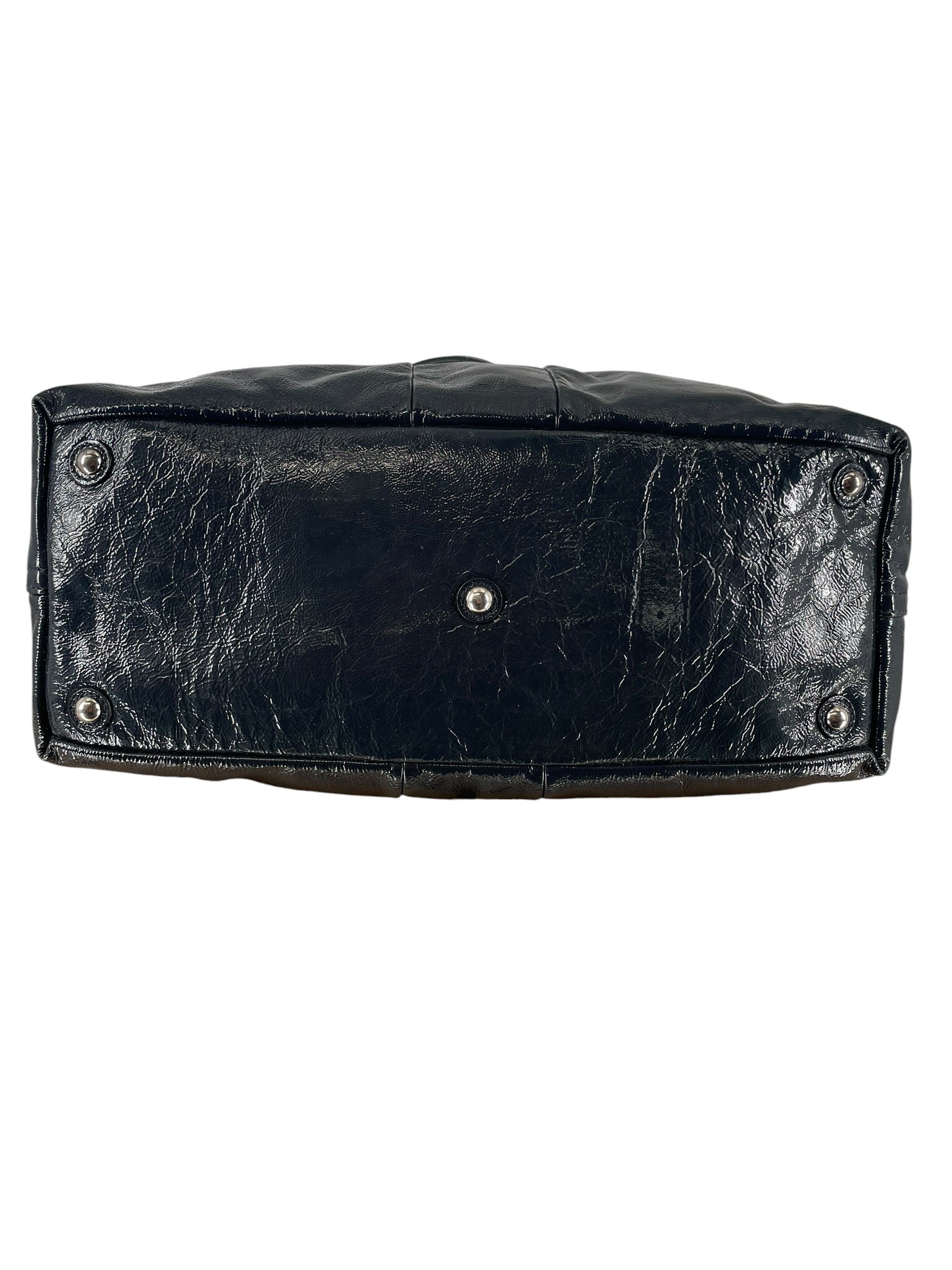 YVES SAINT LAURENT rive gauche/Cross Body Bag/Leather/GRY/PATENT BOSTON BAG view 4