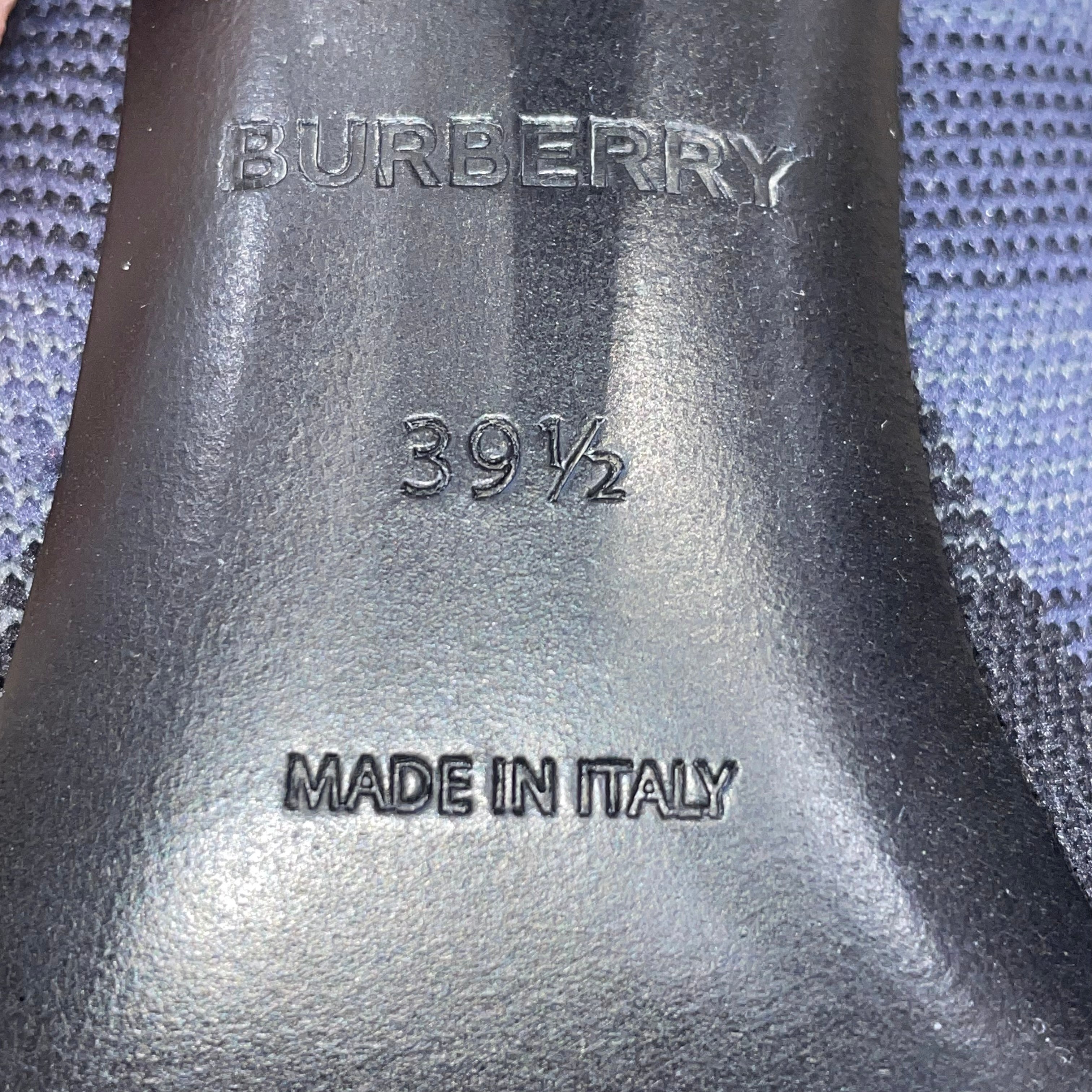 BURBERRY LONDON/Boots/EU 39.5/Plaid/NVY/DOLMAN HEEL view 4