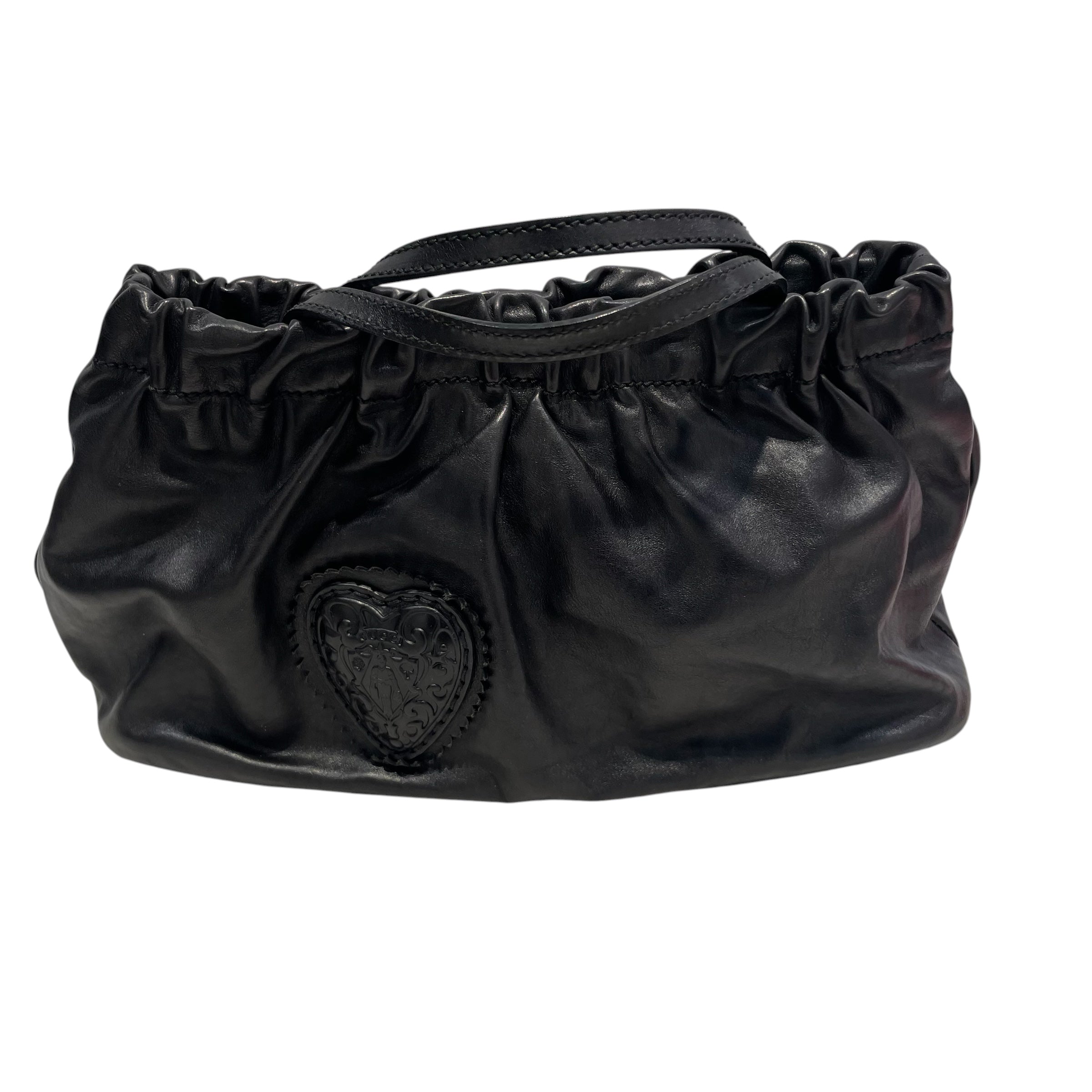 GUCCI/Hand Bag/Leather/BLK/HEART ON FRONT BULDGING OUT view 3