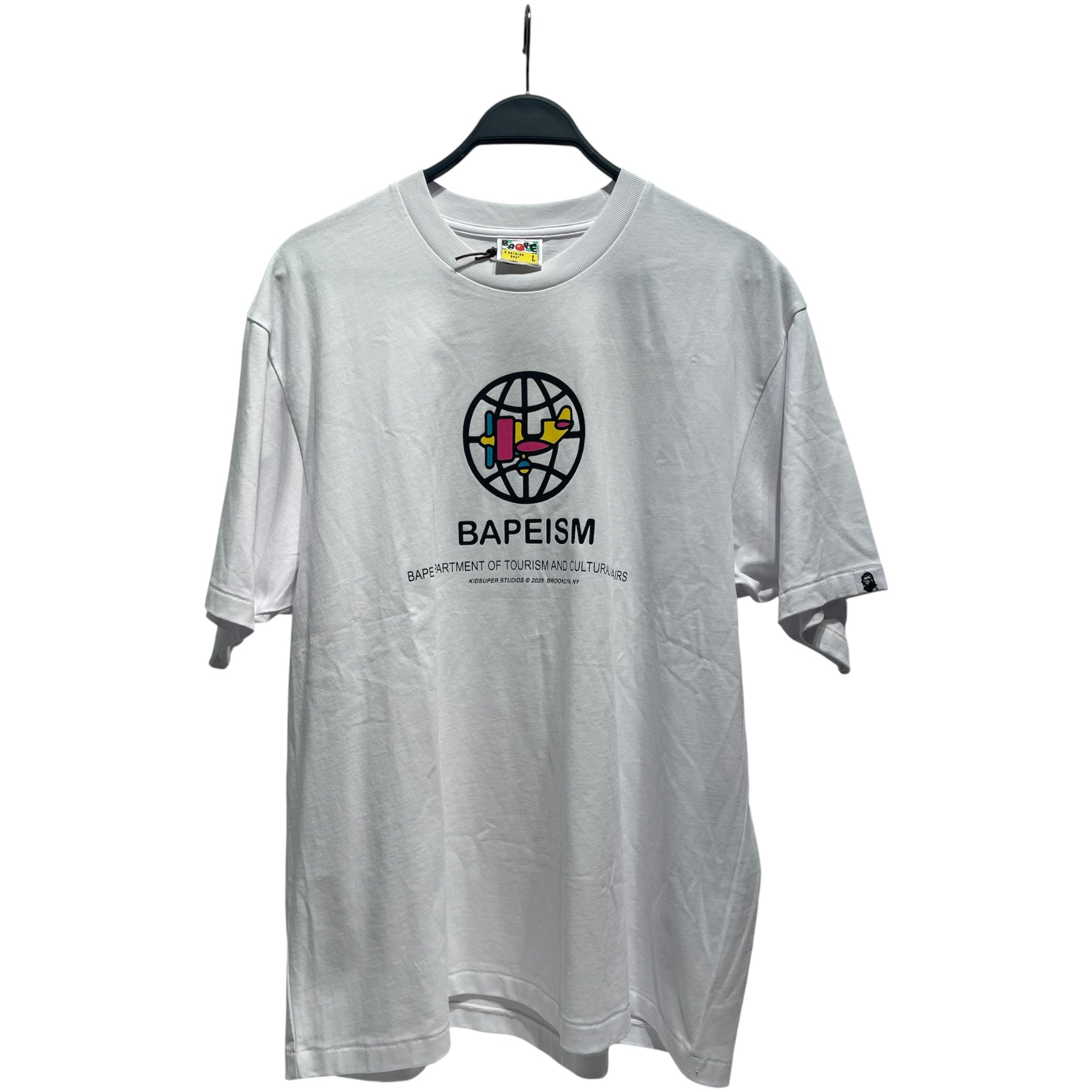 A BATHING APE/KIDSUPER STUDIOS/T-Shirt/L/Cotton/WHT/Graphic/BAPEISM view 1