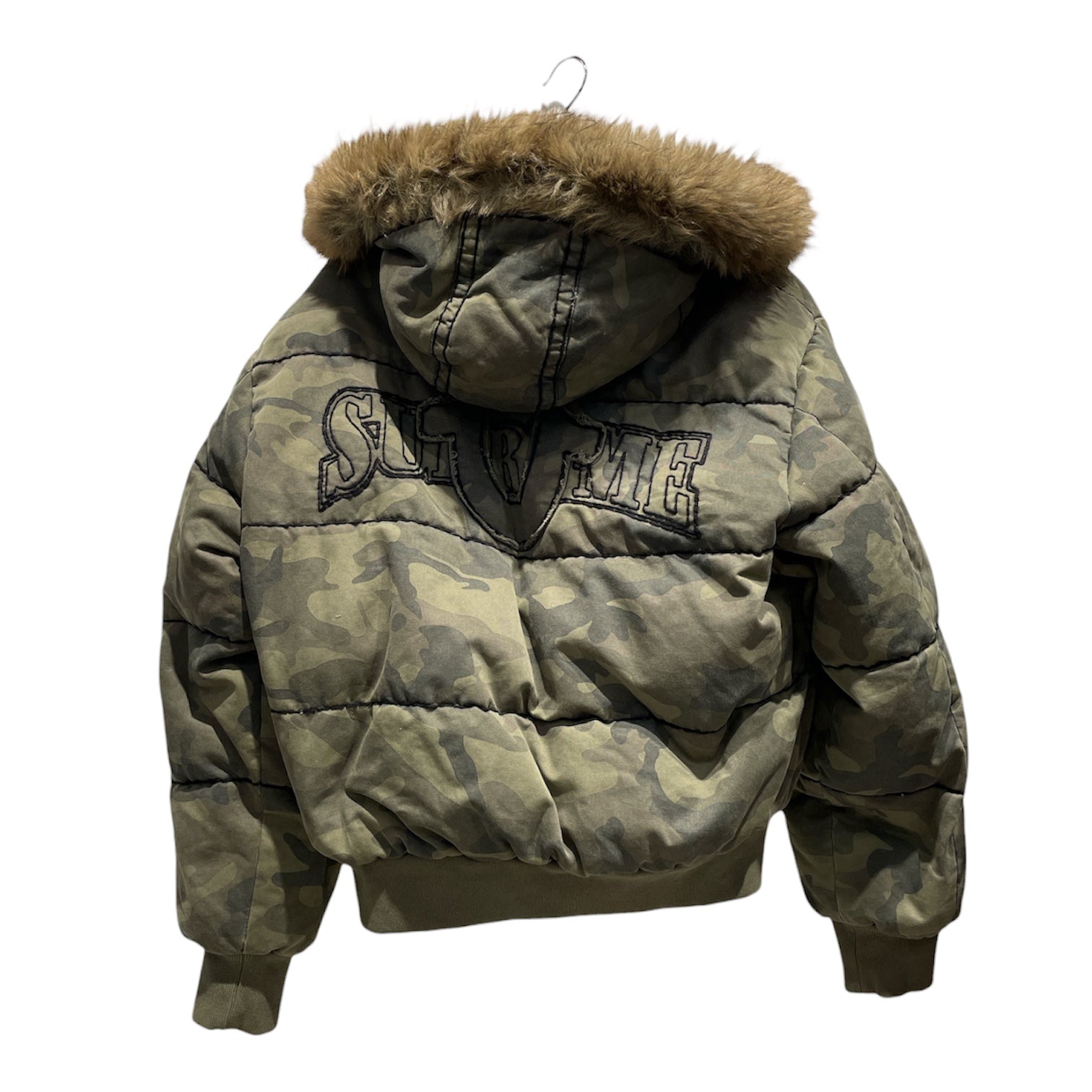 Supreme/TRUE RELIGION/Puffer Jkt/M/GRN/Camouflage/Fake Mink Olive Puffer view 2