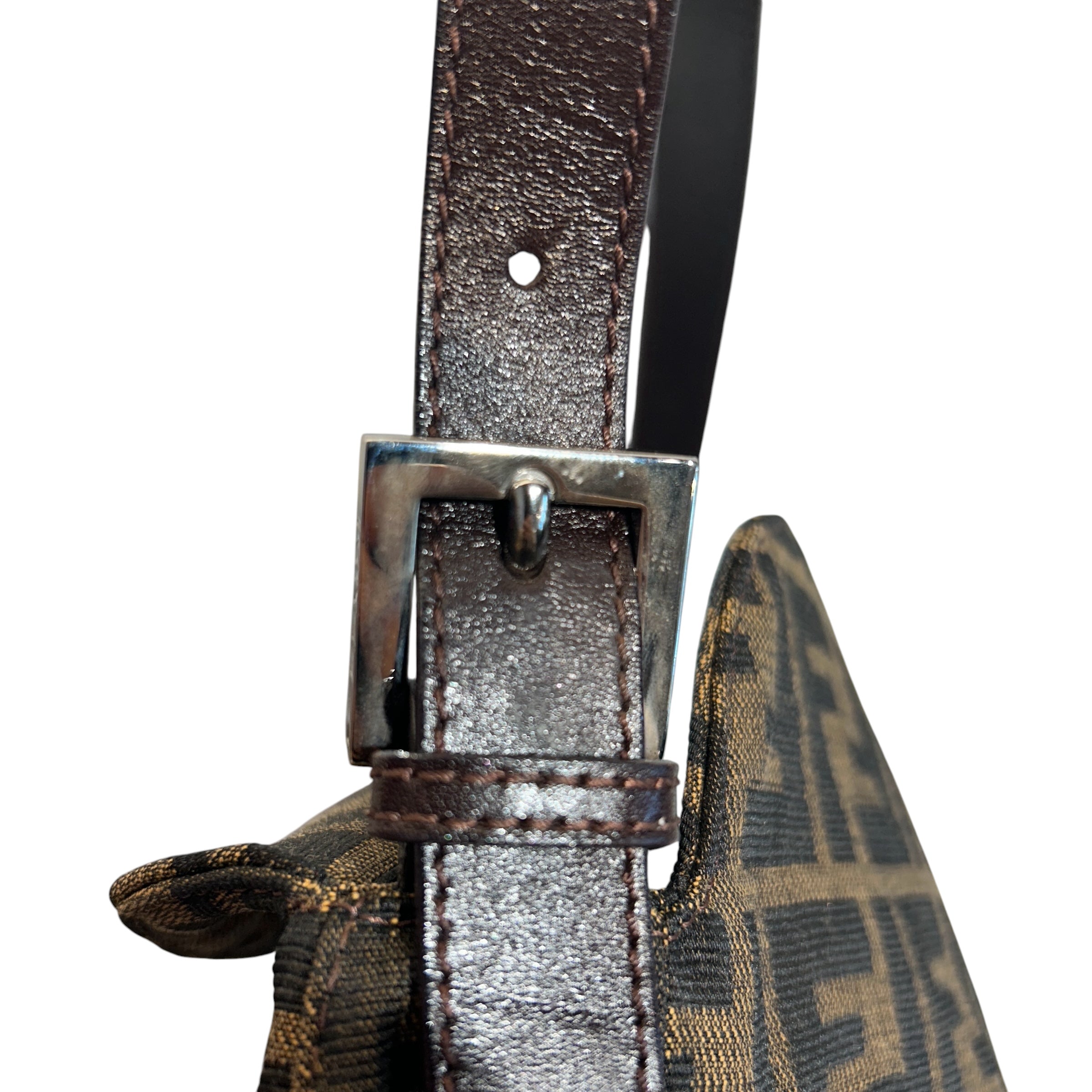 FENDI/Hand Bag/Monogram/Cotton/BRW/zucca baguette view 7