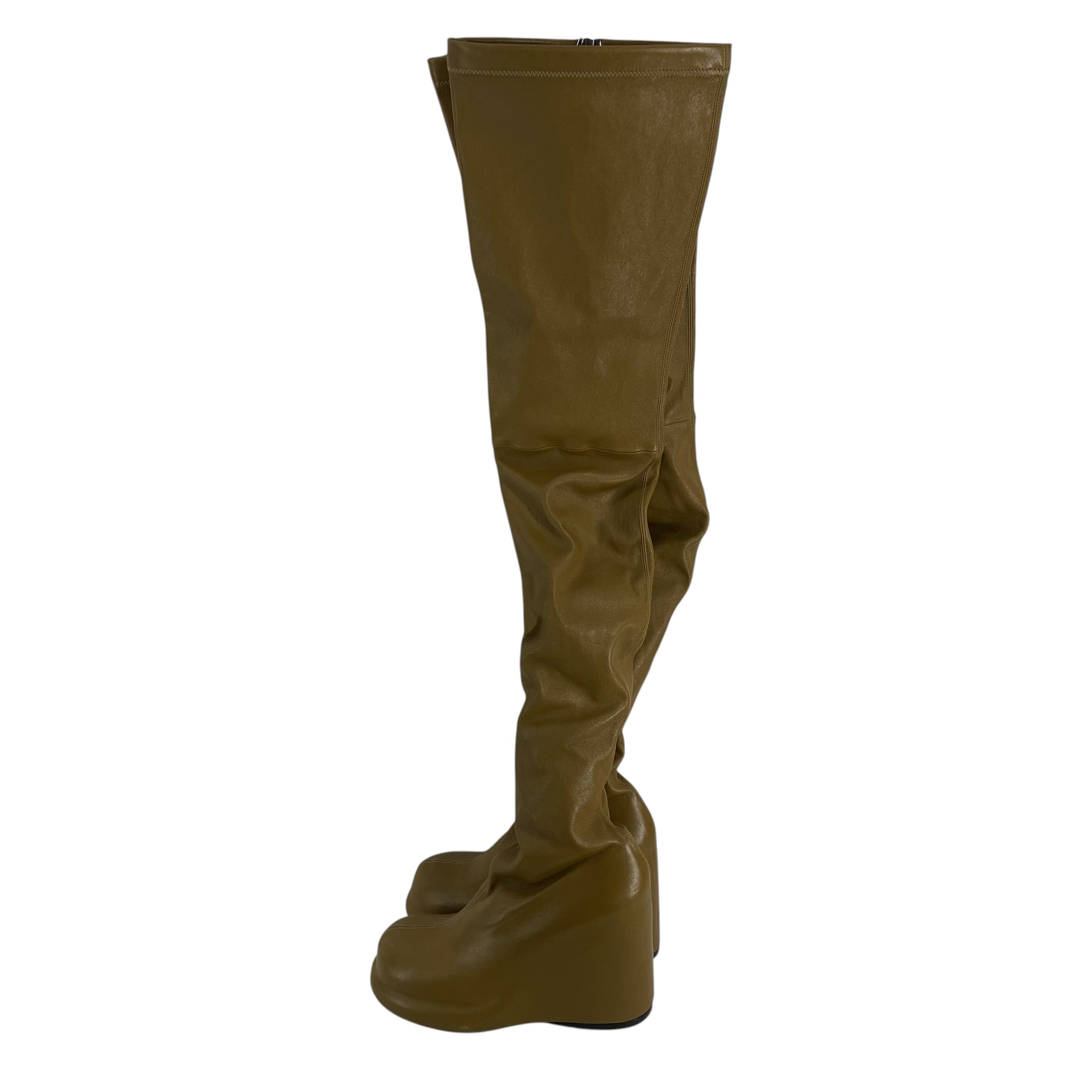 BURBERRY PRORSUM COLLECTION/Long Boots/EU 40/Leather/BRW/Knee-high/KNEE HIGH SOCK WEDGE GRN ISH view 2