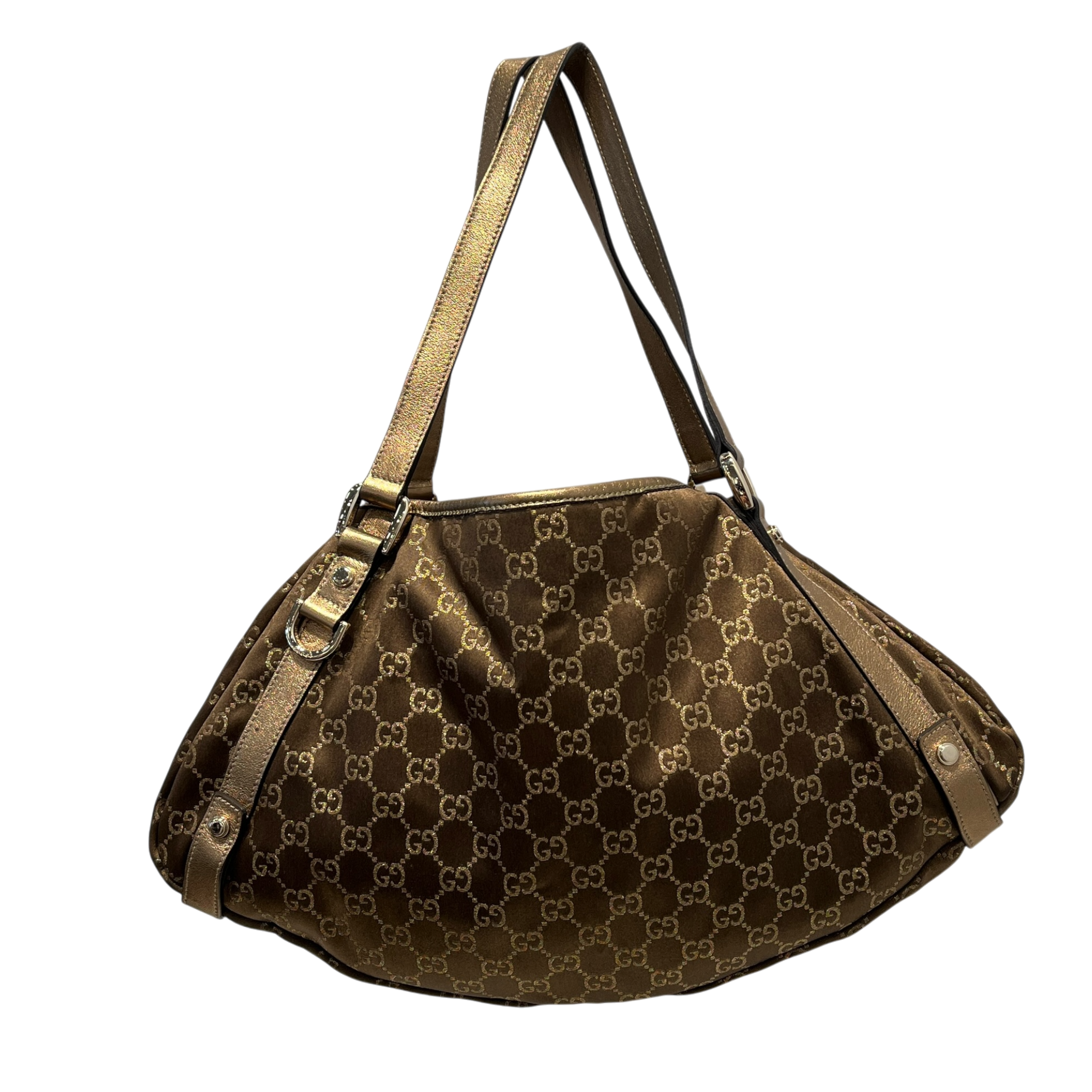 GUCCI/Hand Bag/Monogram/Cotton/BRW/GG MONOGRAM GOLD ABBEY view 2