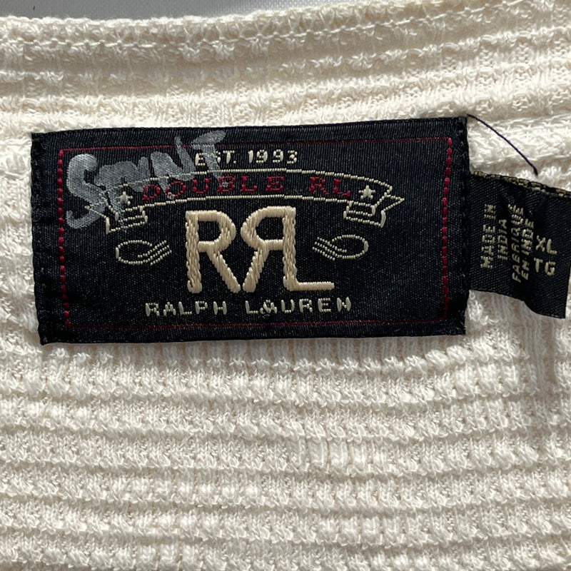 DOUBLE RL/LS T-Shirt/XL/Cotton/WHT/Raglan Sleeve/DOUBLE RL VTG THERMAL