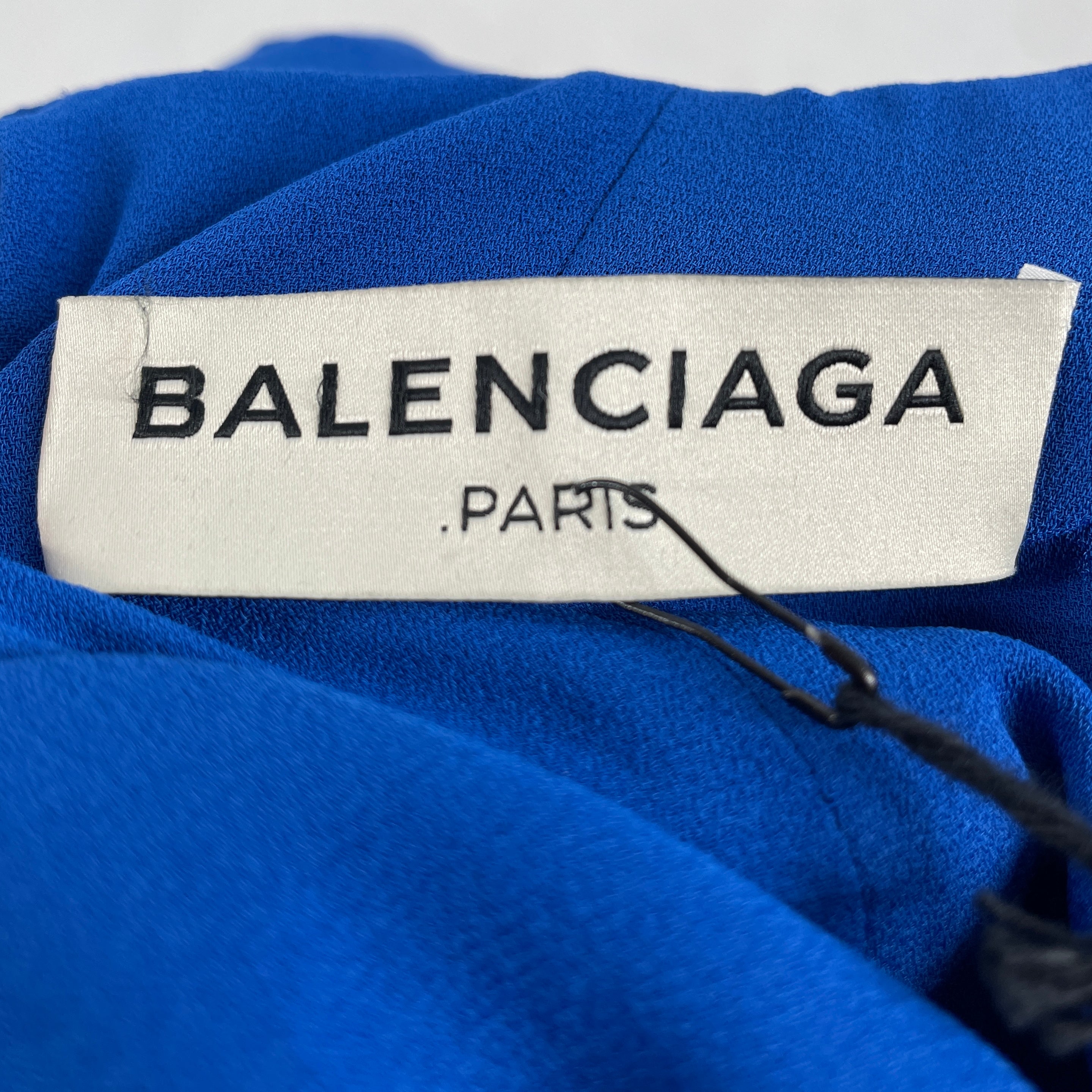 BALENCIAGA/LS Dress/38/Polyester/BLU/2016 TIE AND PLEATED COLLAR view 3
