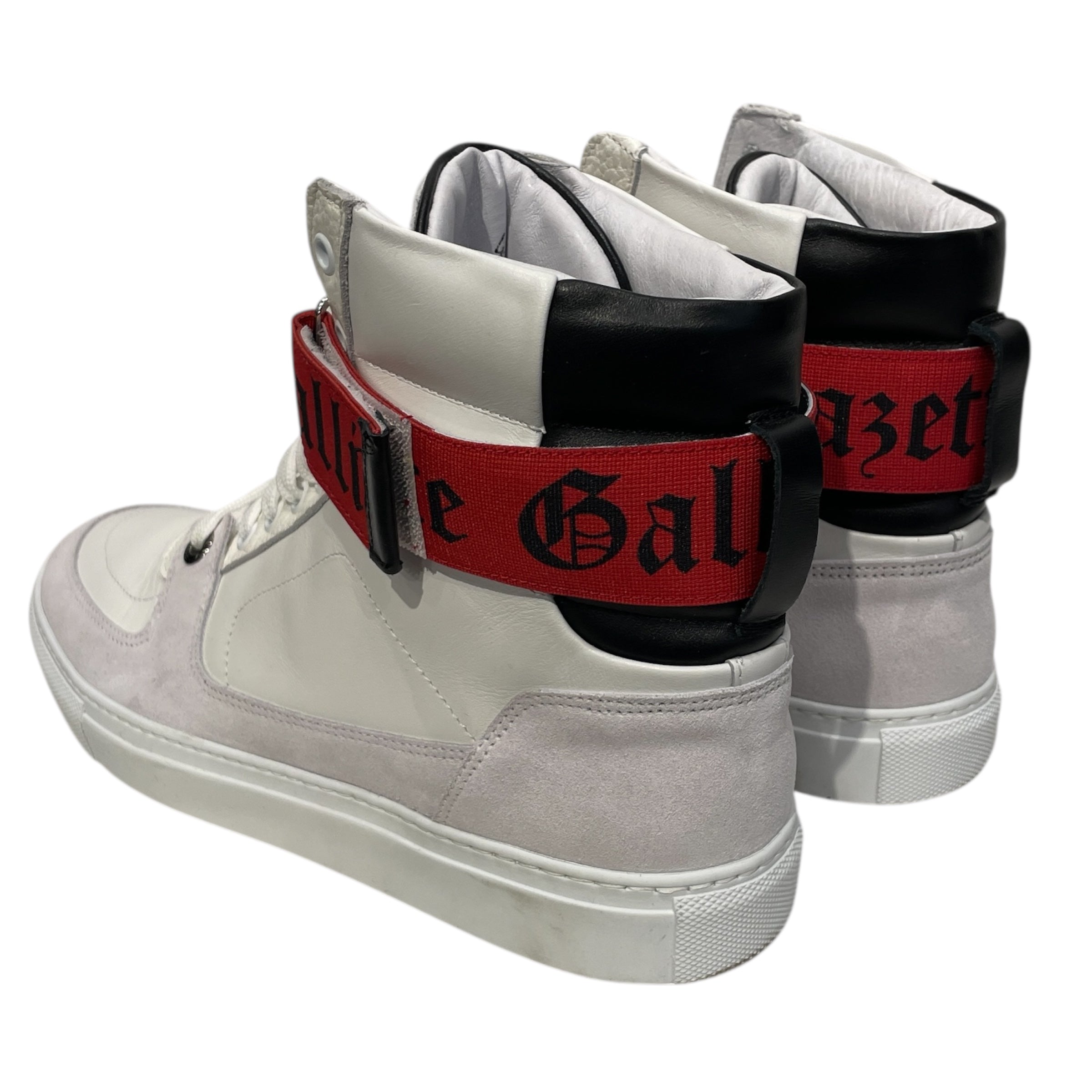 John Galliano/Hi-Sneakers/EU 40/Leather/WHT/RED VELCRO AROUND ANKLE view 2