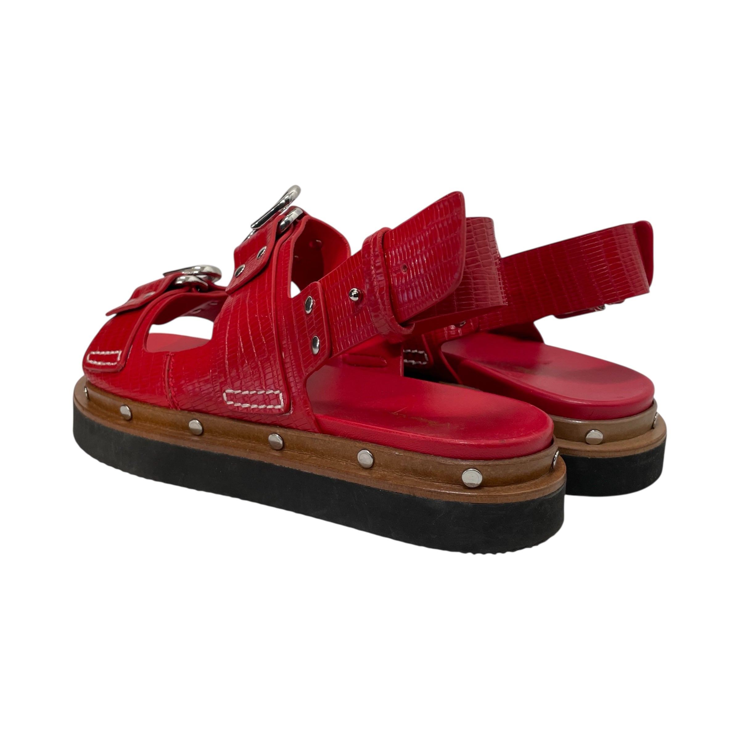 3.1 phillip lim/Sandals/EU 39/Leather/RED/RING ON BUCKLE view 2