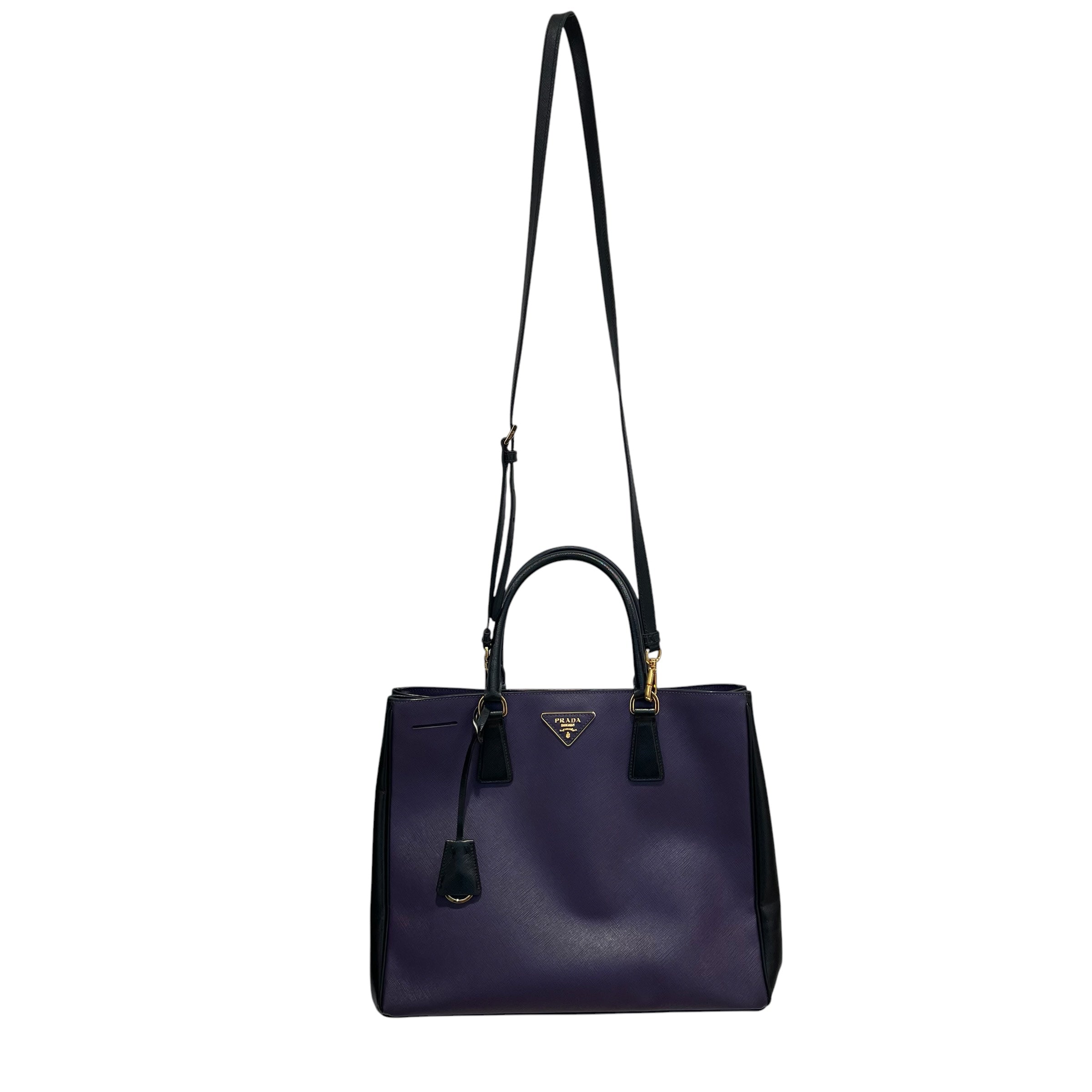 PRADA/Tote Bag/Leather/PPL/BLK SIDES,GLD HARDWARE view 3