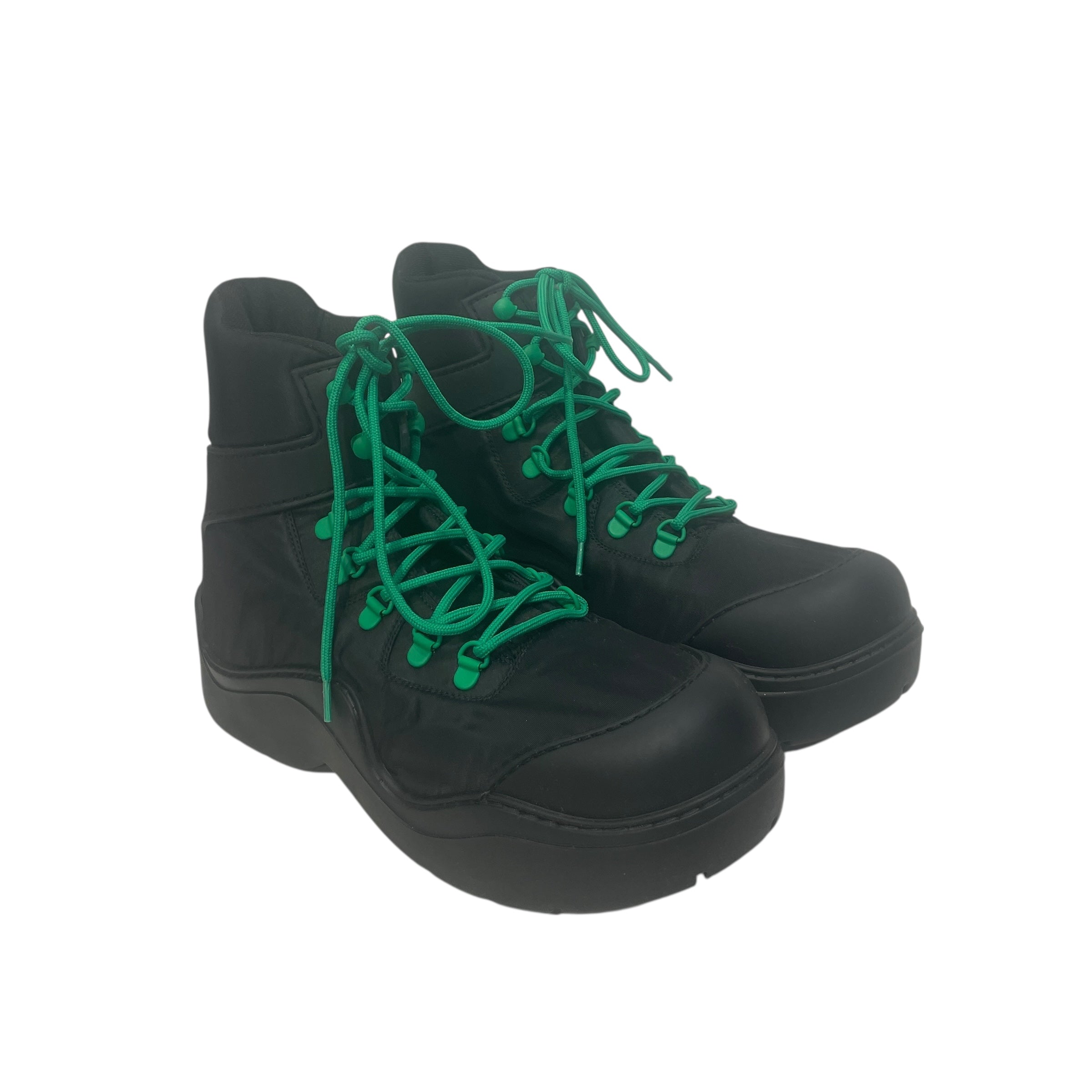 BOTTEGA VENETA/Lace Up Boots/EU 41/Polyester/BLK/LACE UP PUDDLE BOOT view 1