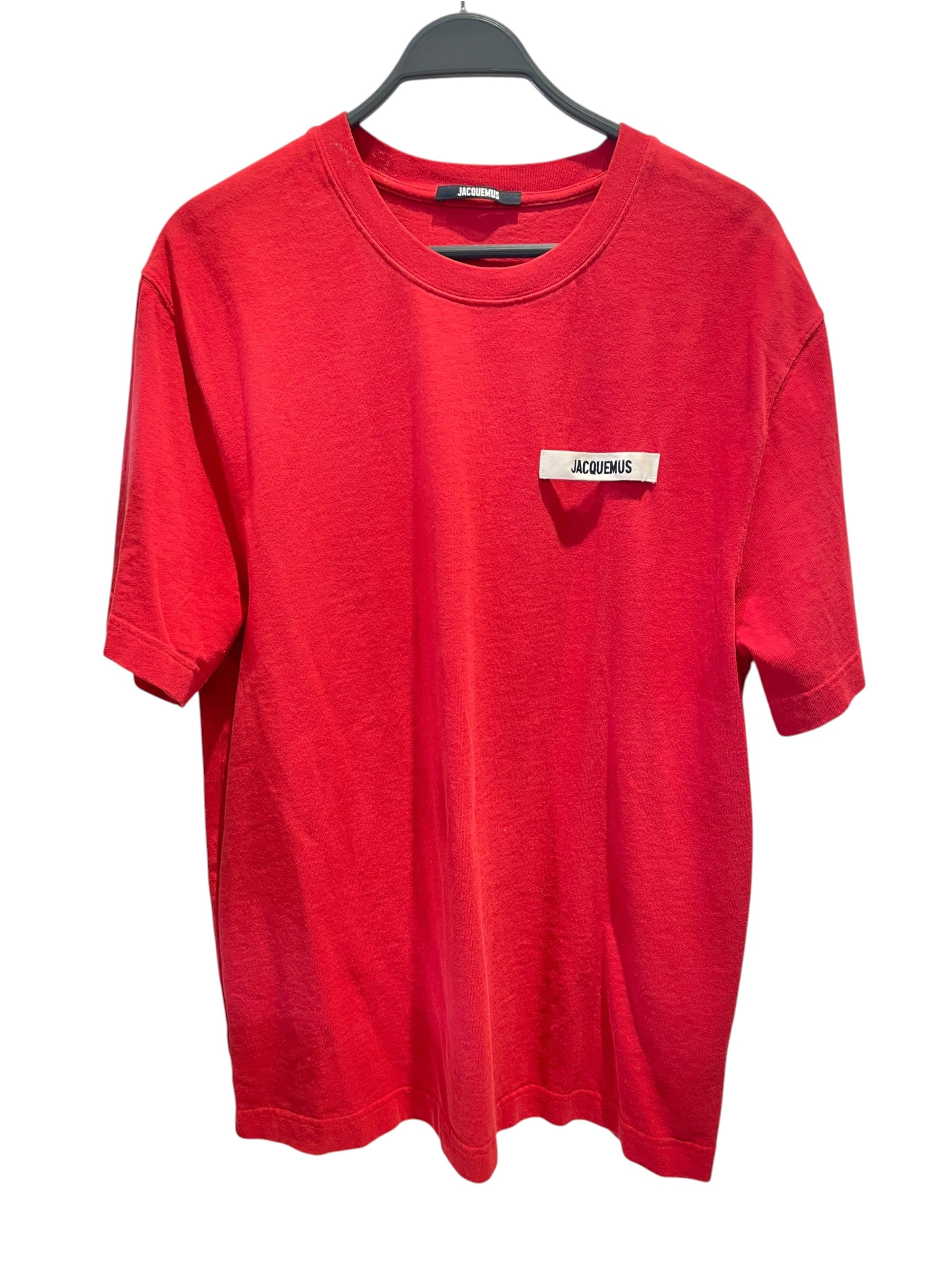 JACQUEMUS/T-Shirt/XL/Cotton/RED/EMBROIDED LOGO TEE view 1