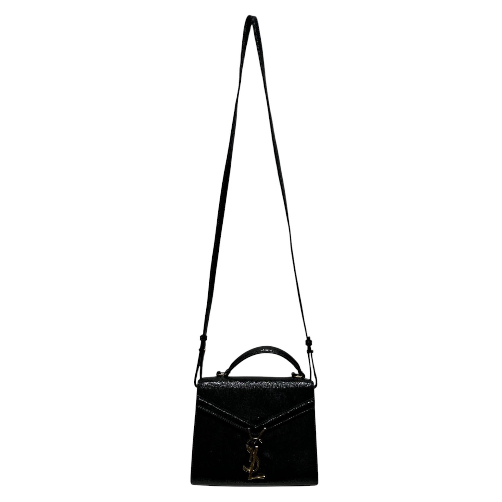 YVES SAINT LAURENT/Cross Body Bag/Leather/BLK/Cassandra Top Handle Mini view 2