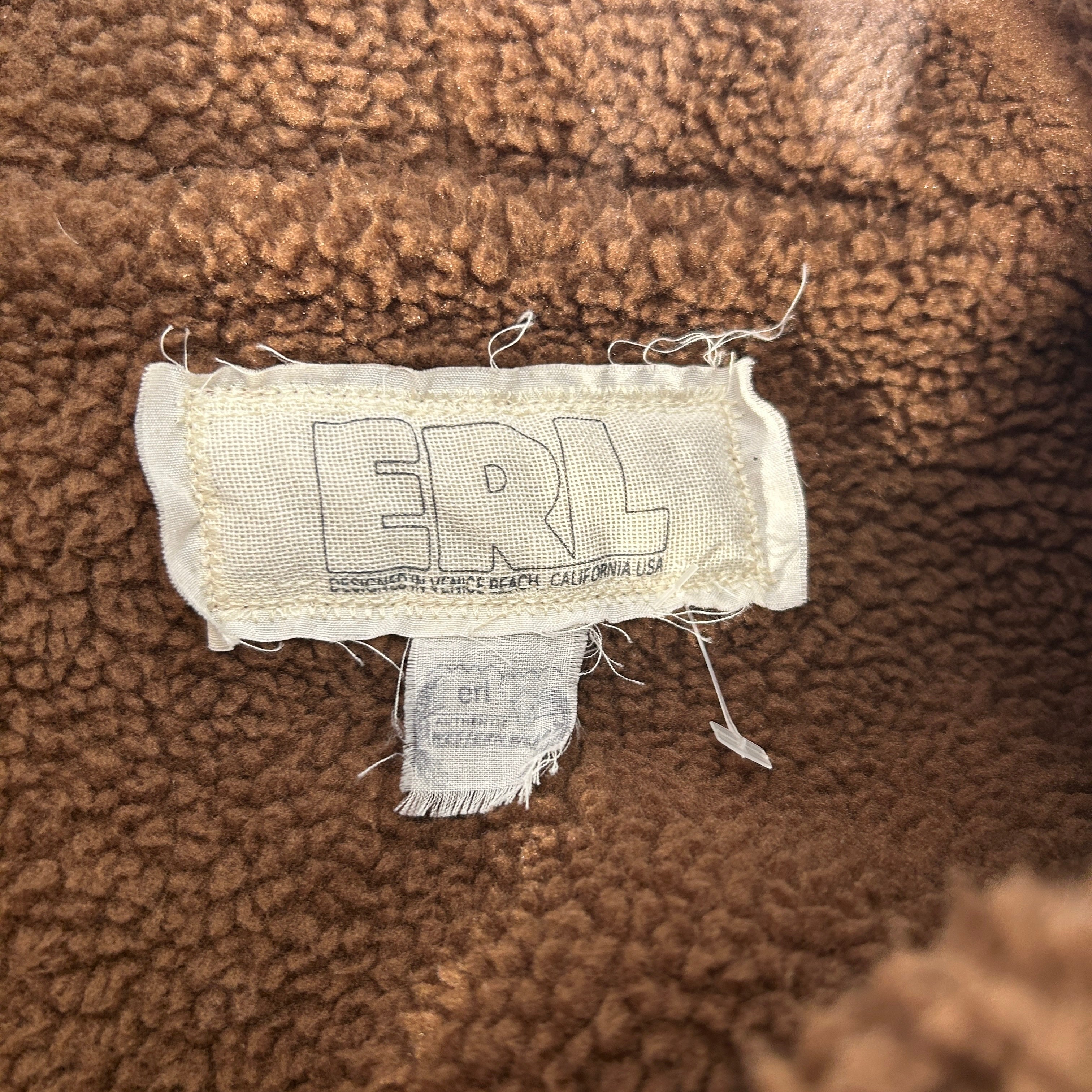 ERL/Zip Up Hoodie/M/Polyester/BRW/TERRY FLEECE ZIPPED HOODIE view 3