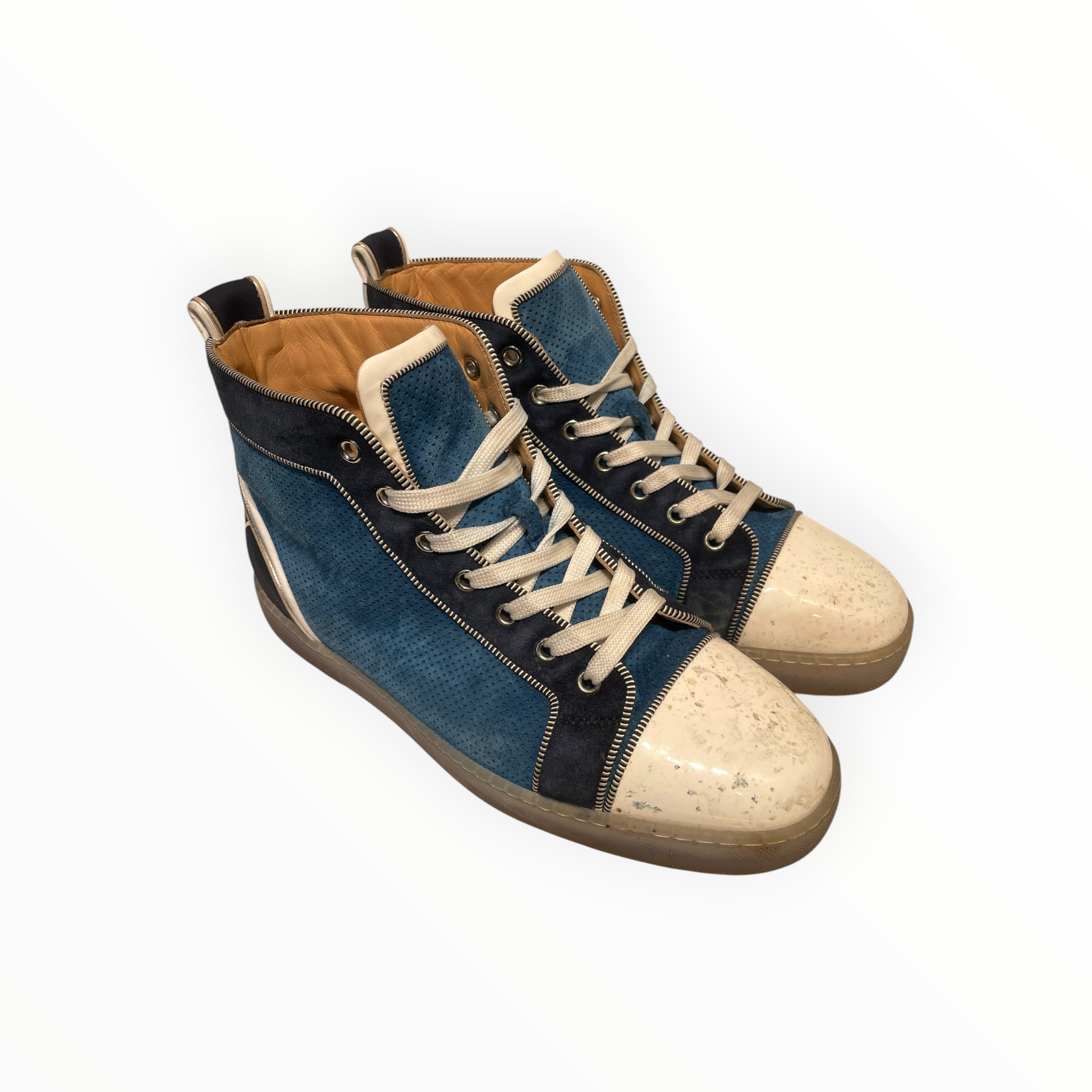 Christian Louboutin/Hi-Sneakers/US 9/Suede/BLU/two tone blue view 1