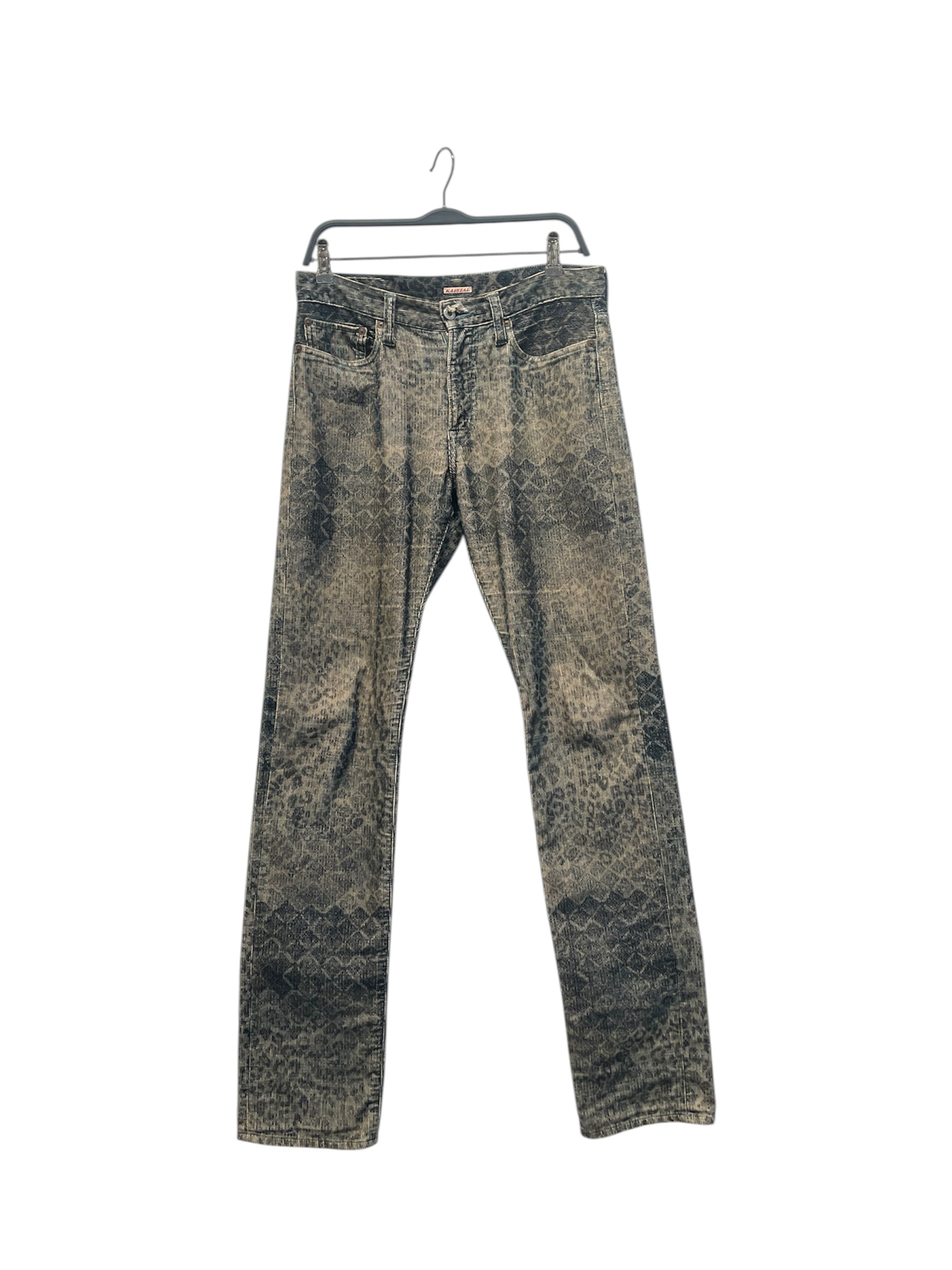 KAPITAL/Straight Pants/32/Cotton/GRN/Button Fly/Animal Pattern/Leopard Print Cords view 1