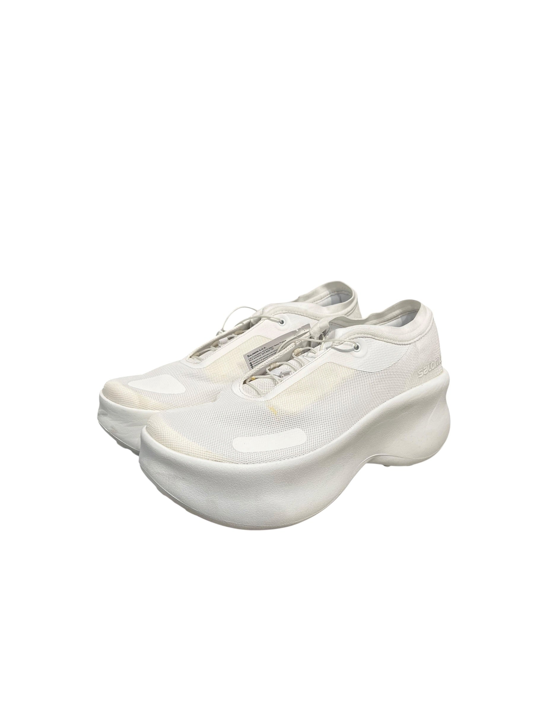 salomon/CDG/Low-Sneakers/US 8/Nylon/WHT/WEDGE SOLE PULL STRING CLOSE view 1
