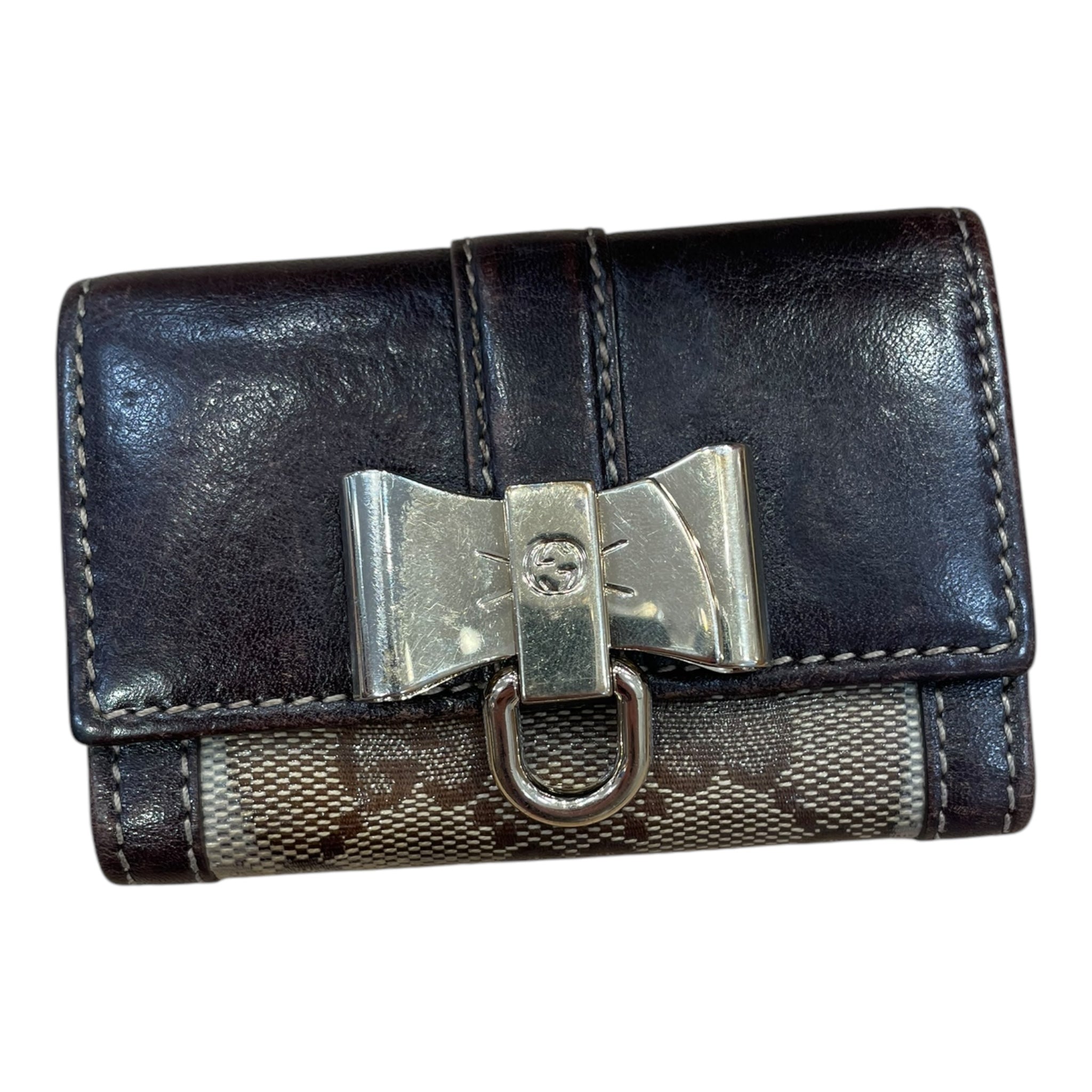 GUCCI/Wallet/Monogram/Leather/BEG/GUCCI-Bowtie-Wallet-Monogram view 6